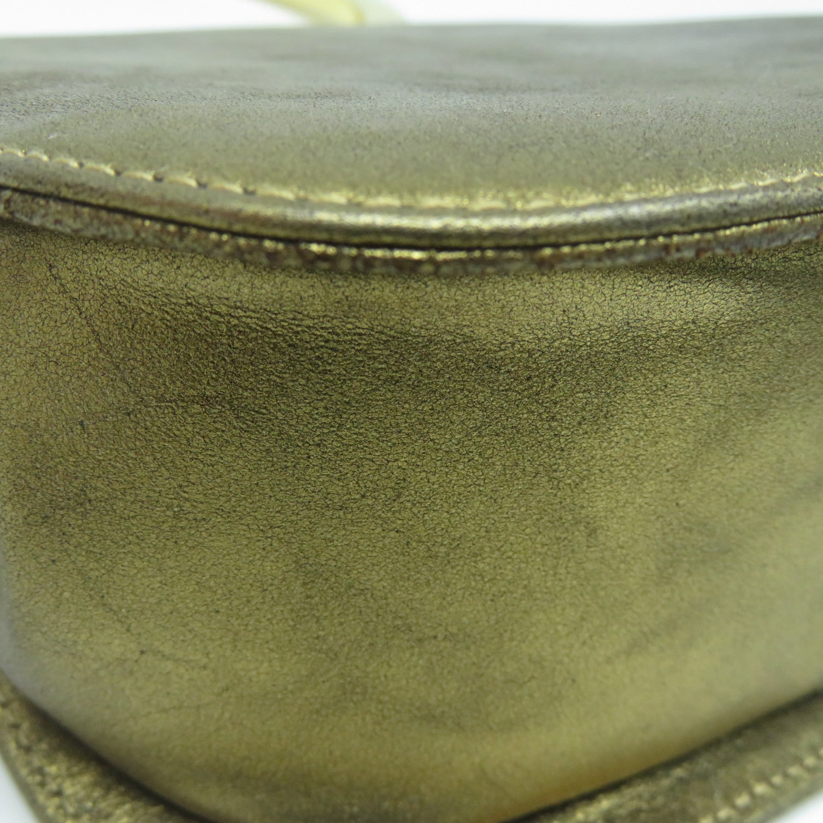 Salvatore Ferragamo 【清倉大減價】牛皮皮革Handbag金扣手挽袋金色