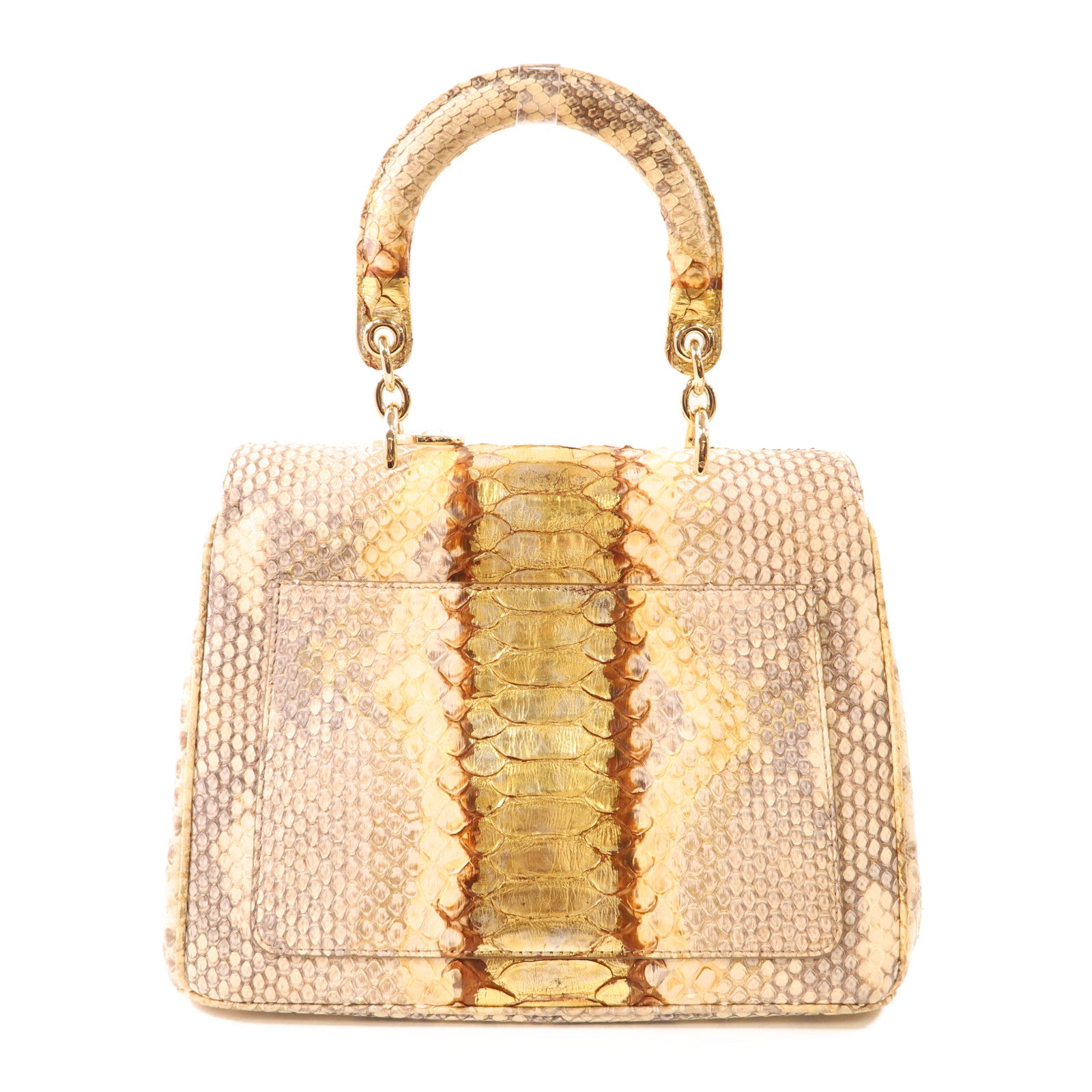 Dior【激減優惠】 蛇皮皮革Be Dior Bag銀扣手挽肩背兩用袋