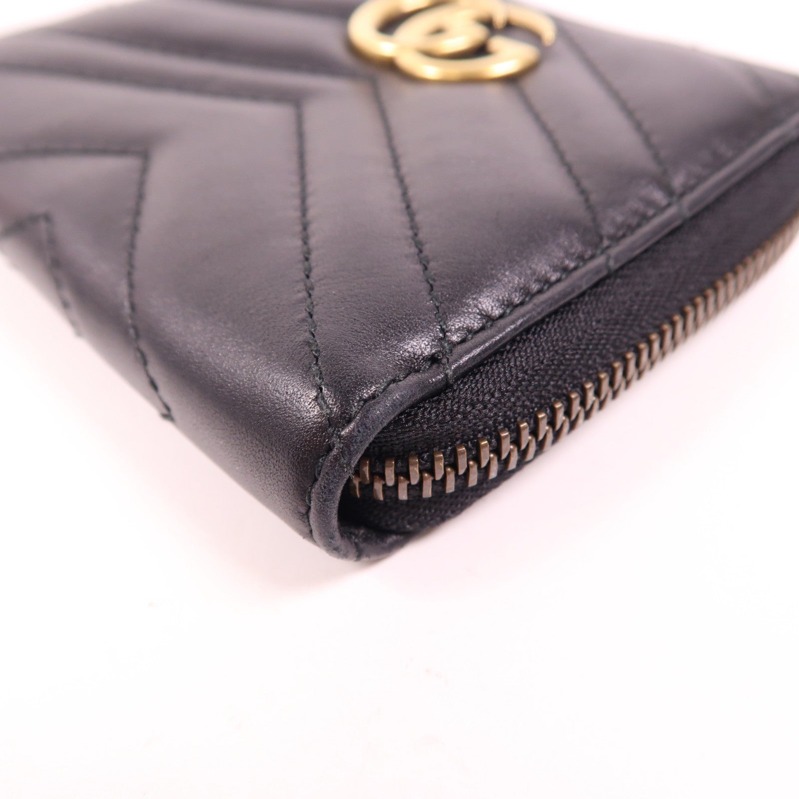 GUCCI 【激減優惠】牛皮皮革GG Marmont Wallet金扣錢包