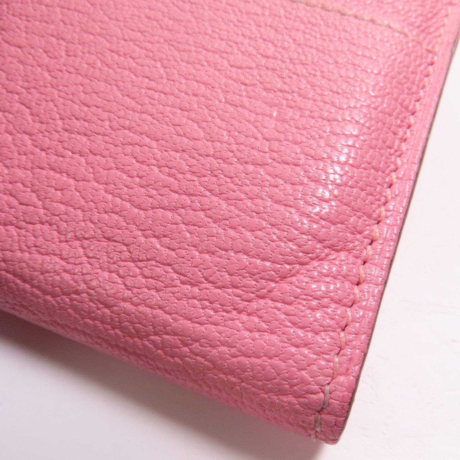 HERMES Chevre皮革Clic 16 Card Holder銀扣卡片套Rose Confetti