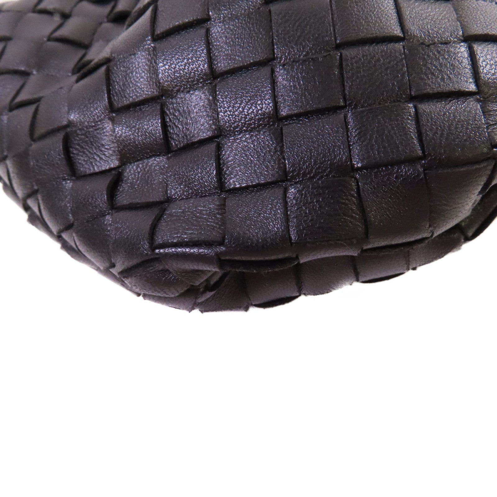 BOTTEGA VENETA 織紋皮革Mini Bulb Shoulder Bag金扣肩背袋黑色