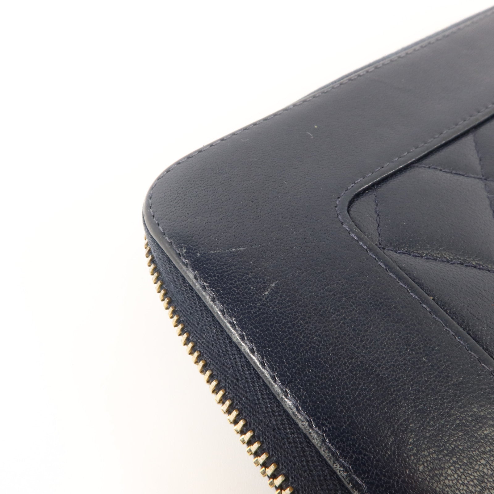 CHANEL 羊皮皮革Vintage Long Zipped Wallet金扣長錢包