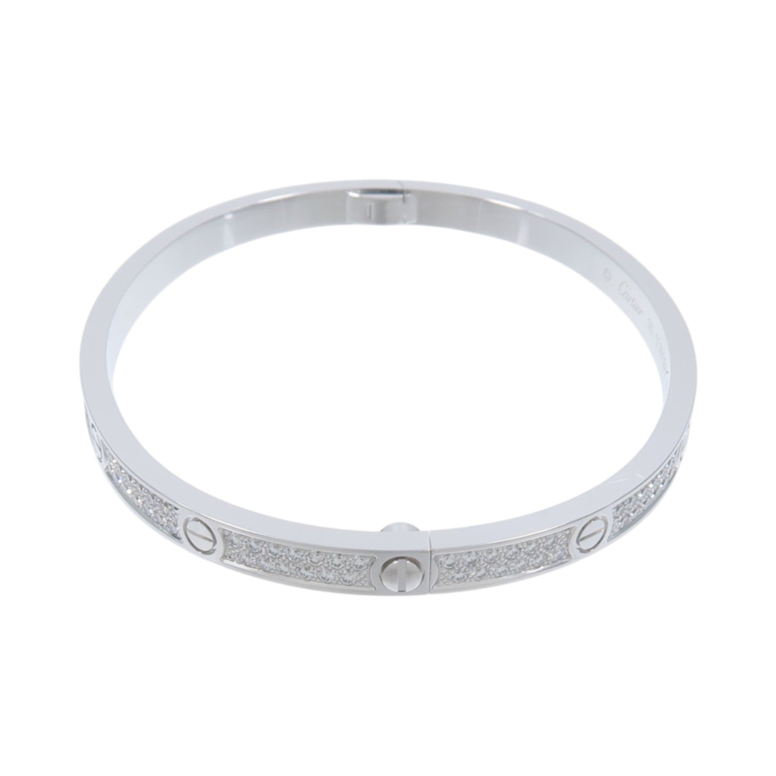 CARTIER 18K白金Love Blaceret SM Full Diamond鑽石手鐲