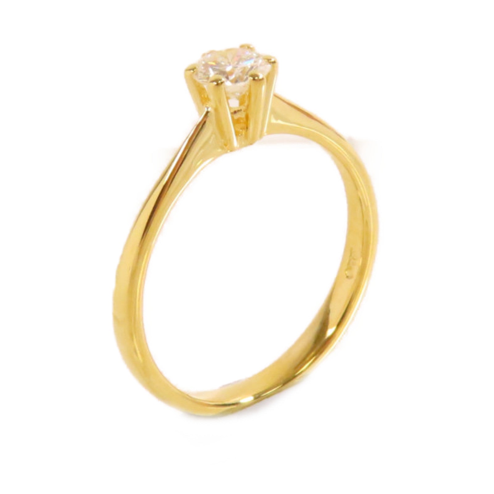 JEWELRY 【激減優惠】18K黃金/0.31ct鑽石Diamond Ring戒指US#5.75