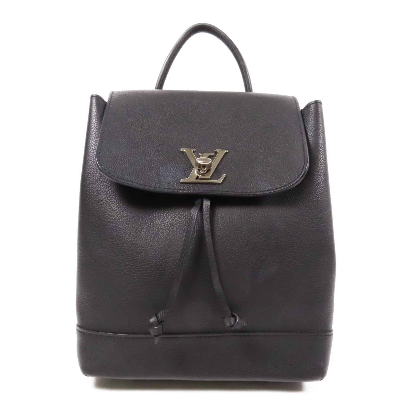 LOUIS VUITTON 牛皮皮革Lock Me Backpack銀扣背包