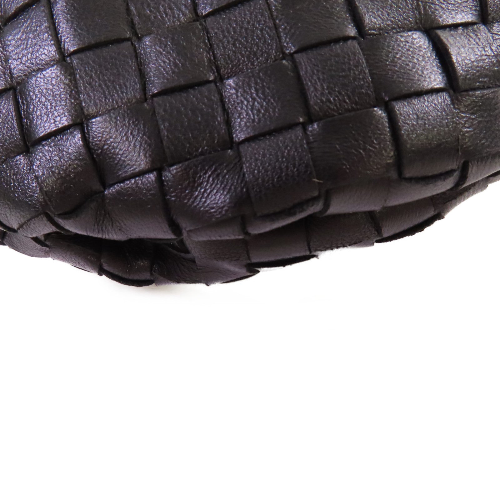 BOTTEGA VENETA 織紋皮革Mini Bulb Shoulder Bag金扣肩背袋黑色