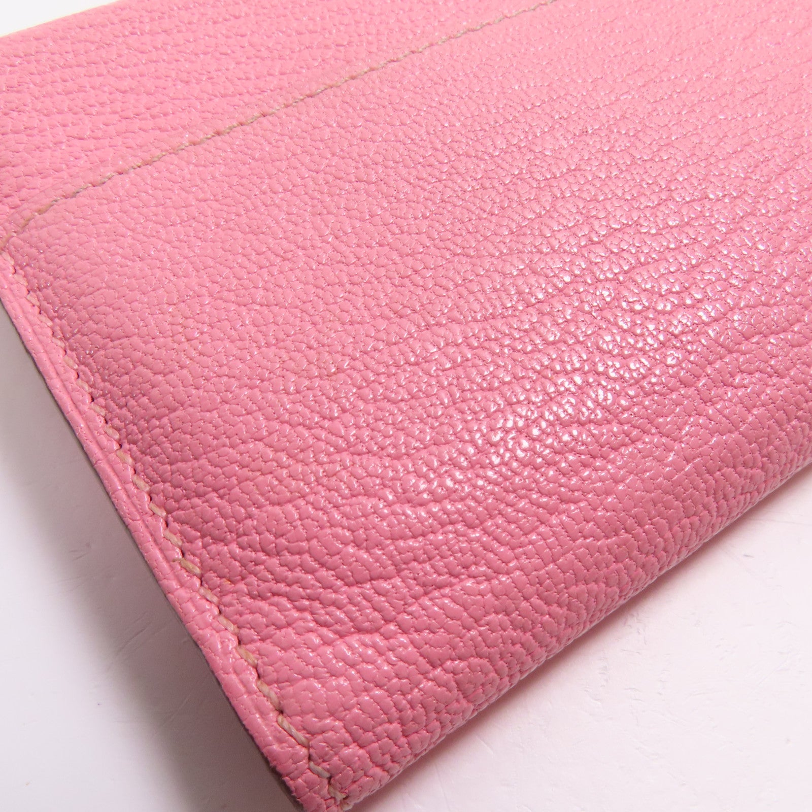 HERMES Chevre皮革Clic 16 Card Holder銀扣卡片套Rose Confetti