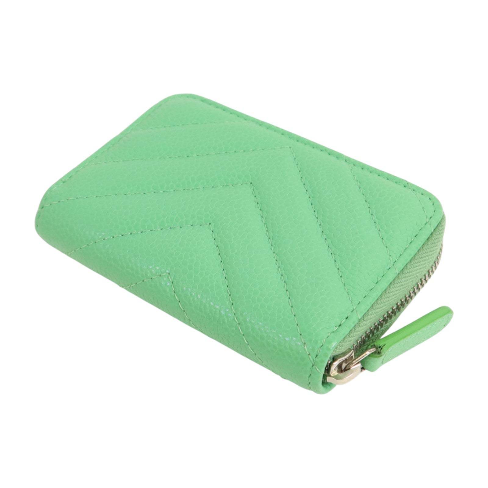 CHANEL 牛皮皮革Card Case銀扣卡套