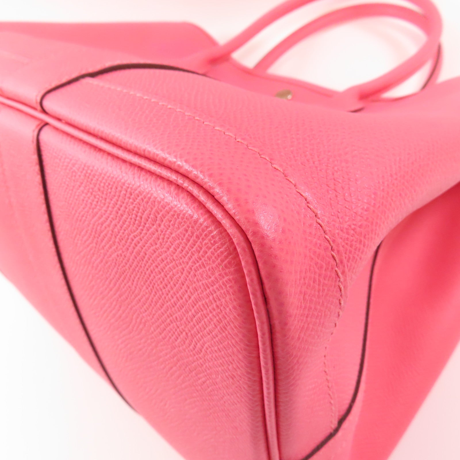 HERMES Epsom皮革Garden Party PM銀扣手挽袋Rose Azalee
