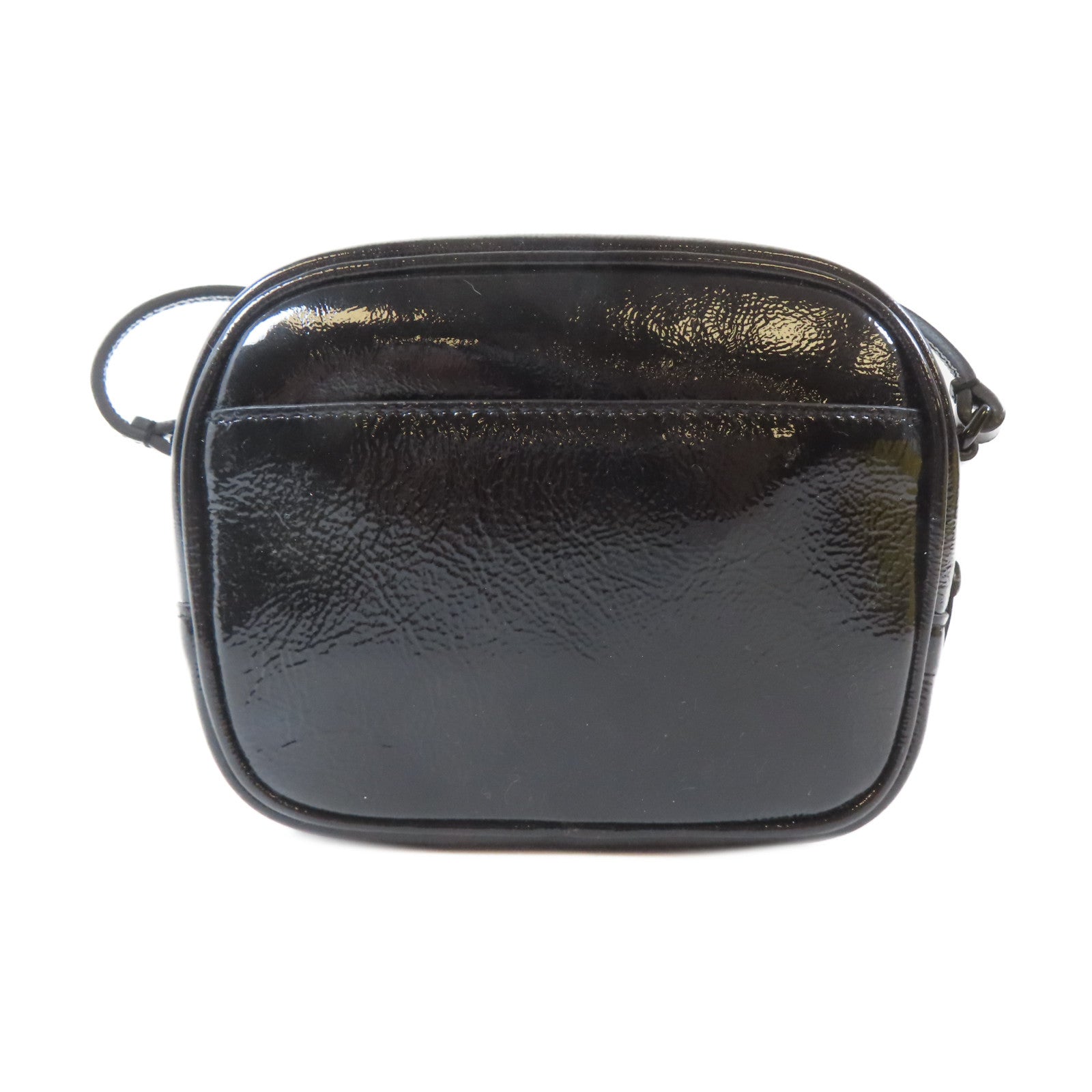SAINT LAURENT (PRICE DOWN) YSL Shoulder Bag Patent Leather Sequin Black