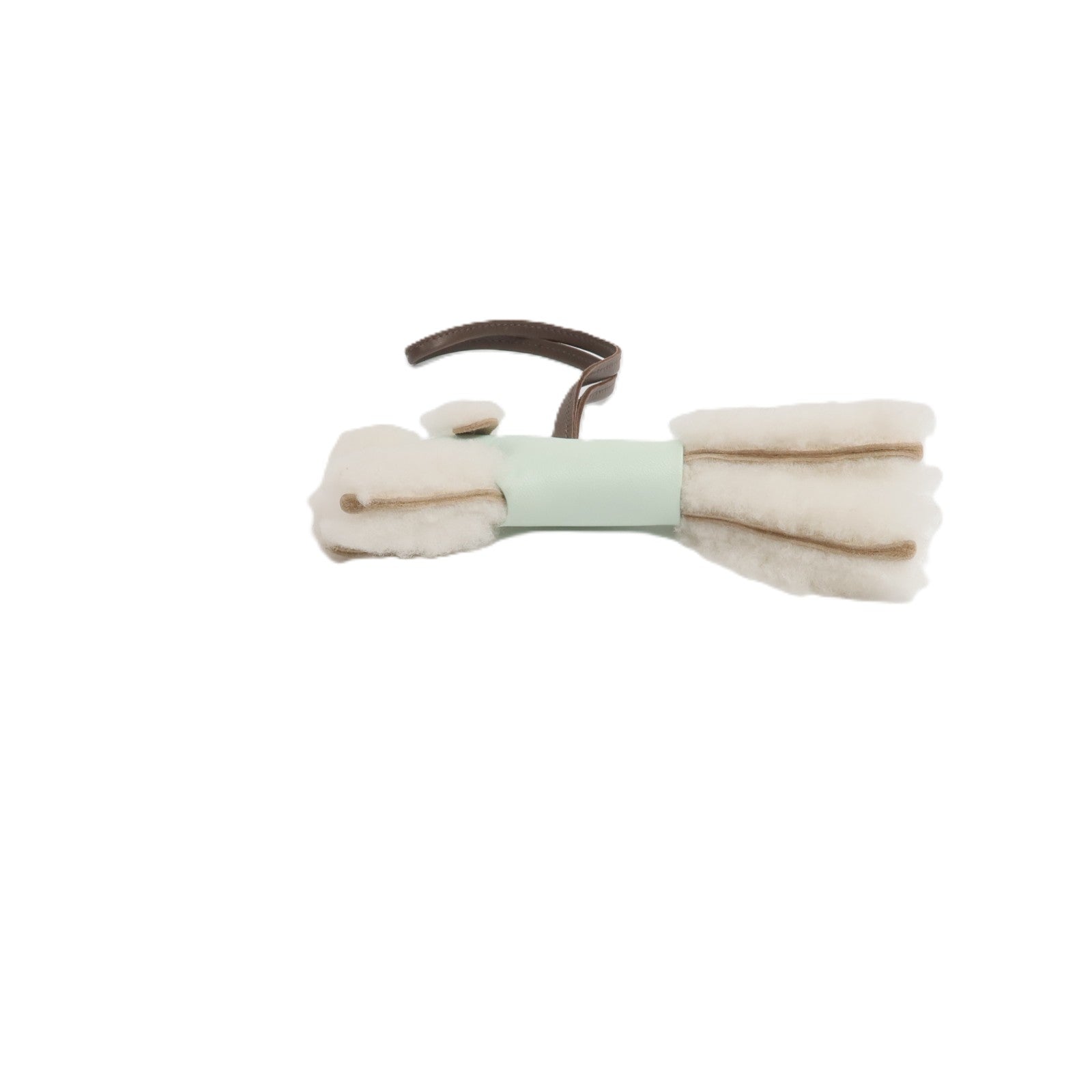 HERMES Milo皮革/羊毛Budy Charm掛飾Vert Fizz