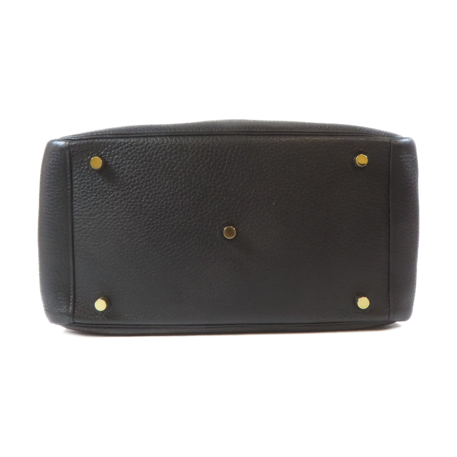 HERMES Clemence皮革Lindy 30金扣肩背袋Noir/黑色