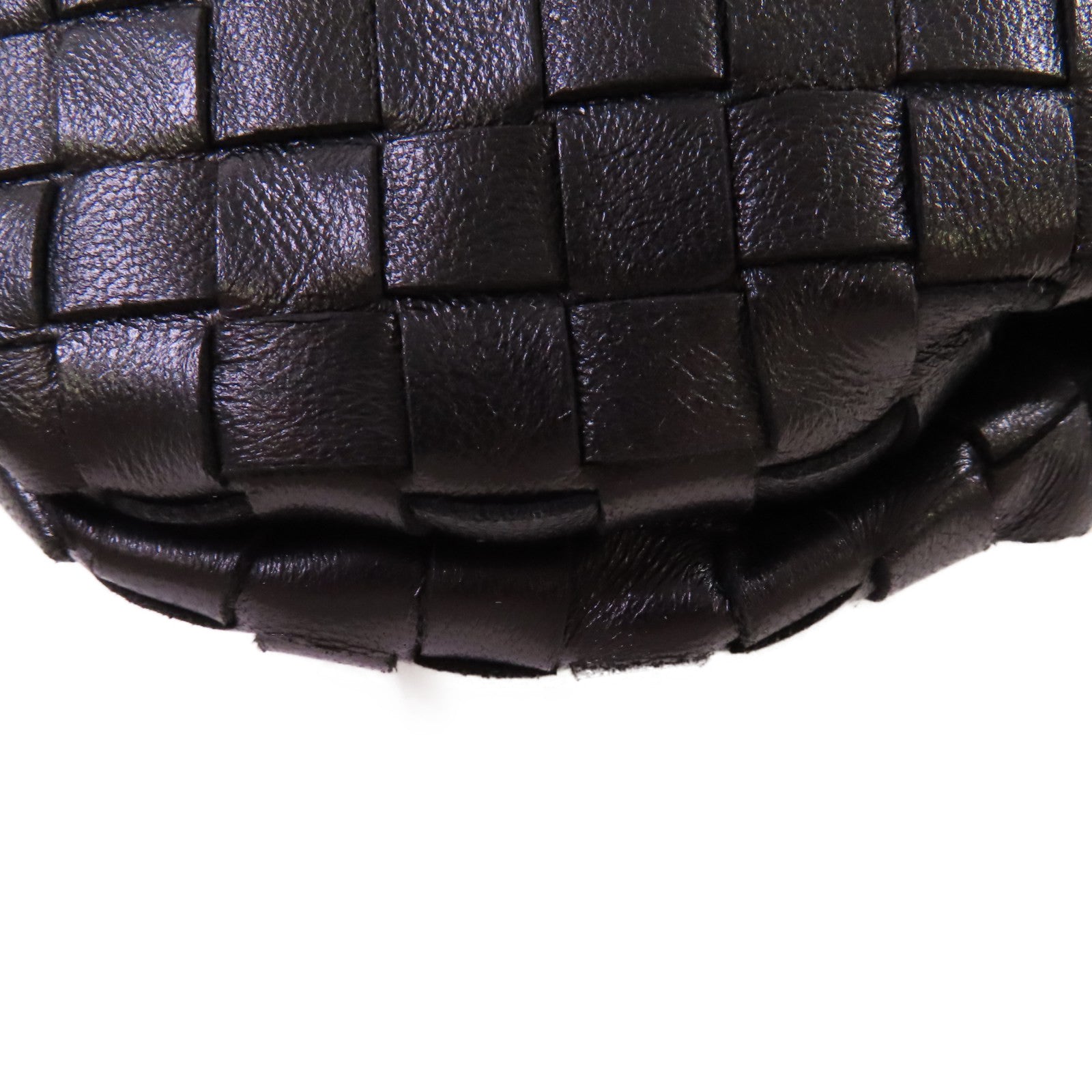 BOTTEGA VENETA 織紋皮革Mini Bulb Shoulder Bag金扣肩背袋黑色