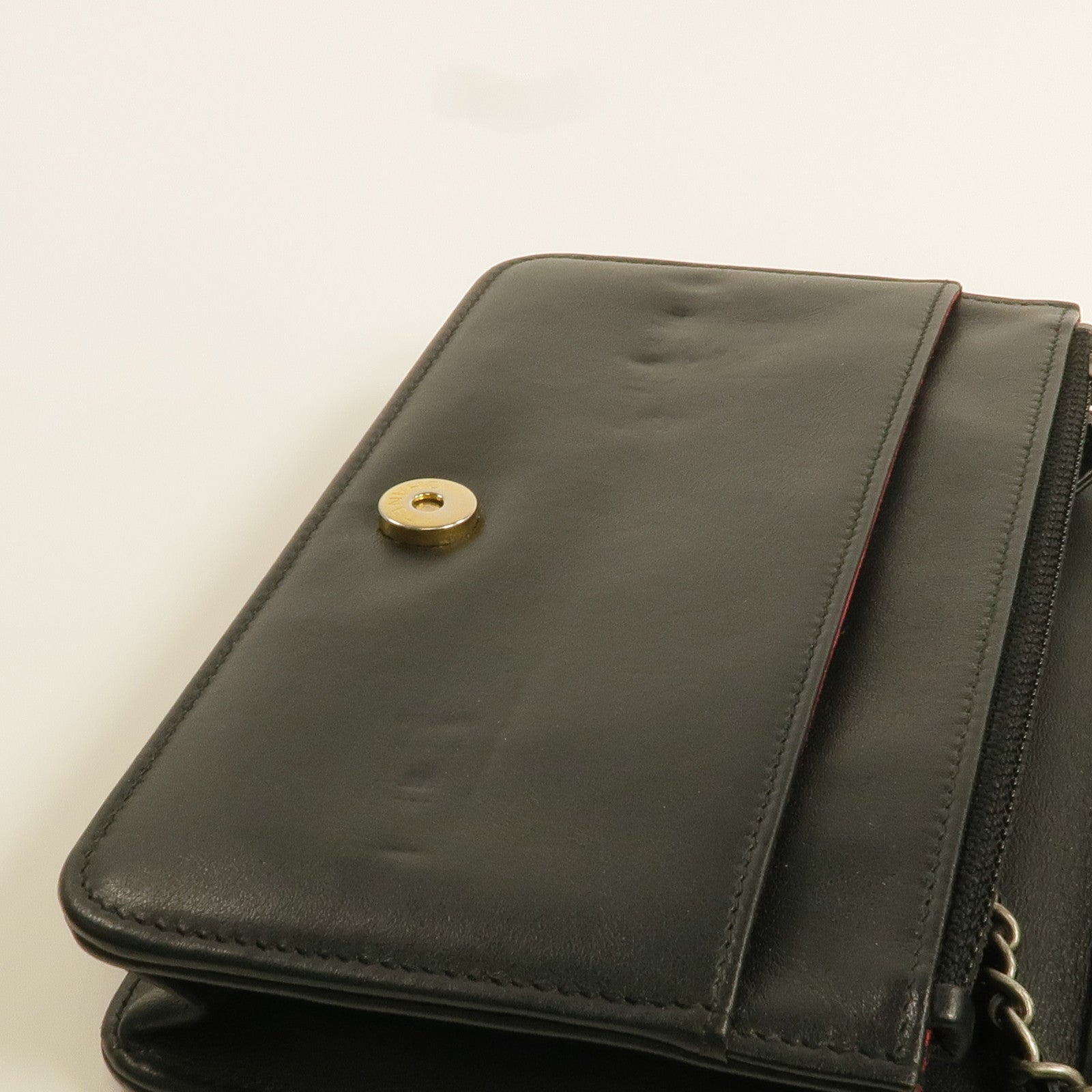 CHANEL 羊皮皮革WOC Wallet On Chain金扣鏈帶肩背袋