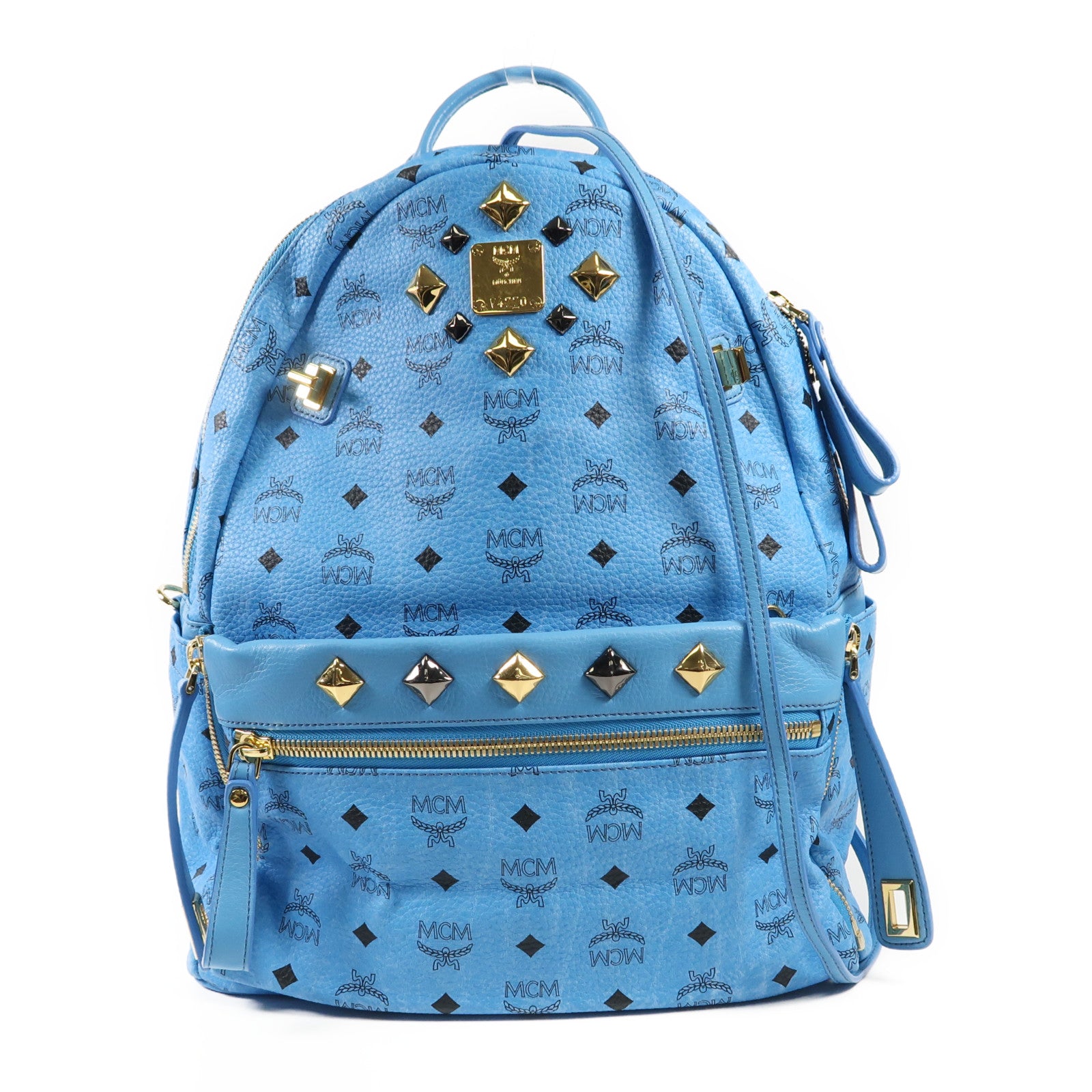 MCM 塗層帆布Backpack金扣背包