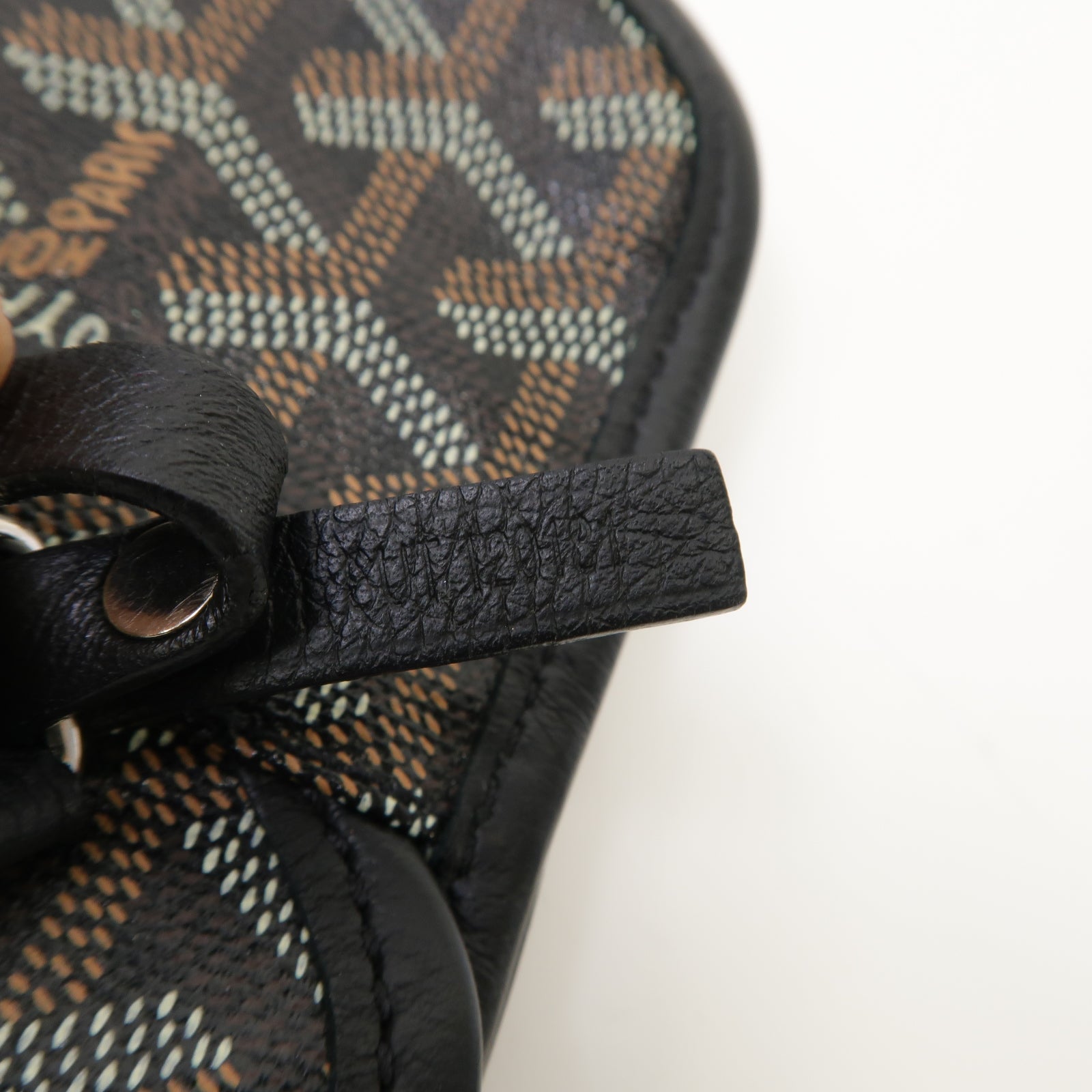 GOYARD 塗層帆布/皮革Saint Louis手挽袋黑色/啡色