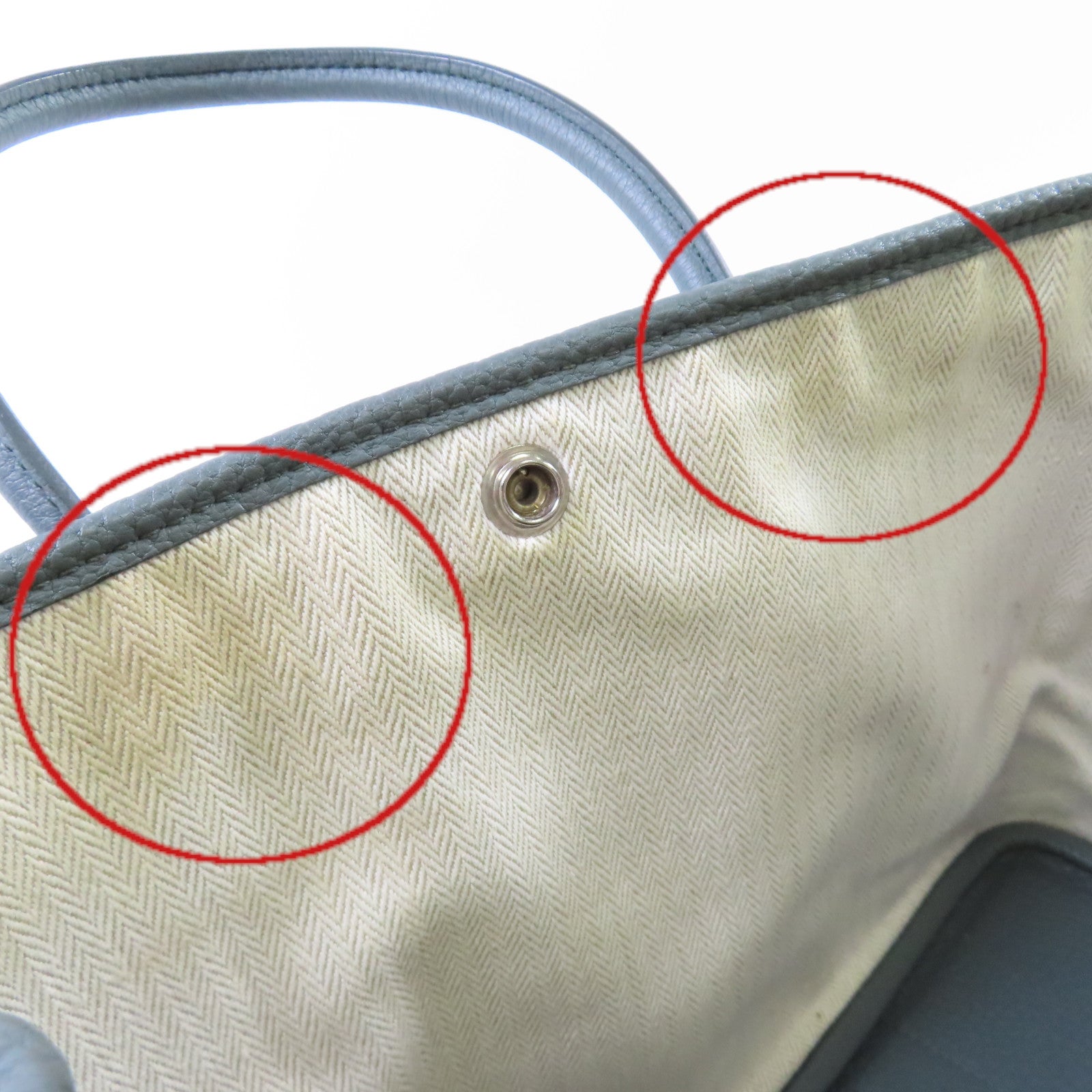 HERMES Negonda皮革Garden Party TPM Tote Bag銀扣手挽袋63 Vert Amande杏仁綠色