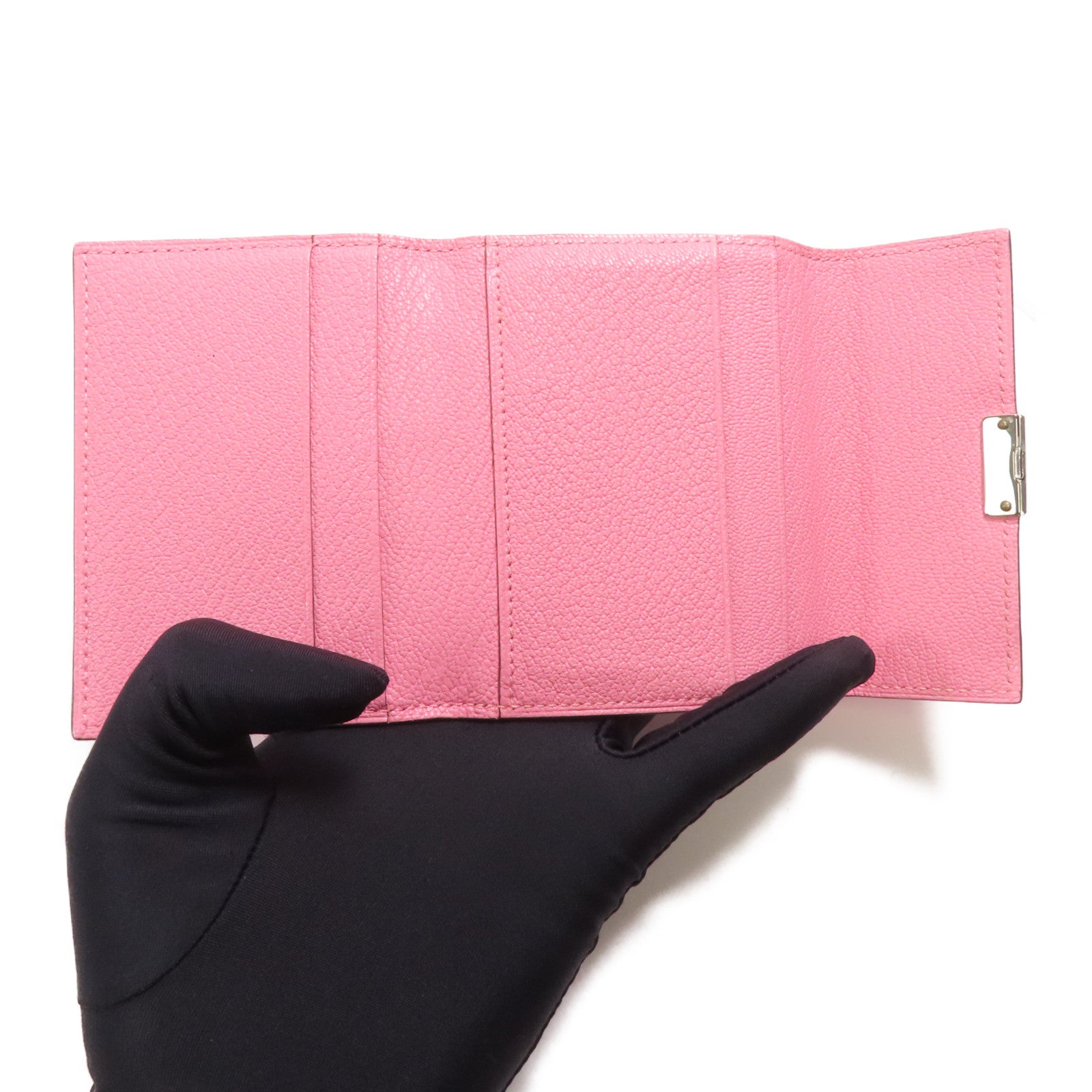 HERMES 【激減優惠】Chevre皮革Clic 16 Card Holder銀扣卡片套Rose Confetti