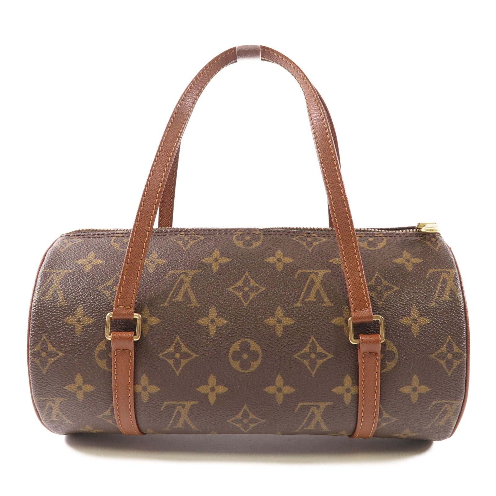 LOUIS VUITTON Monogram Papillon金扣手挽袋棕色