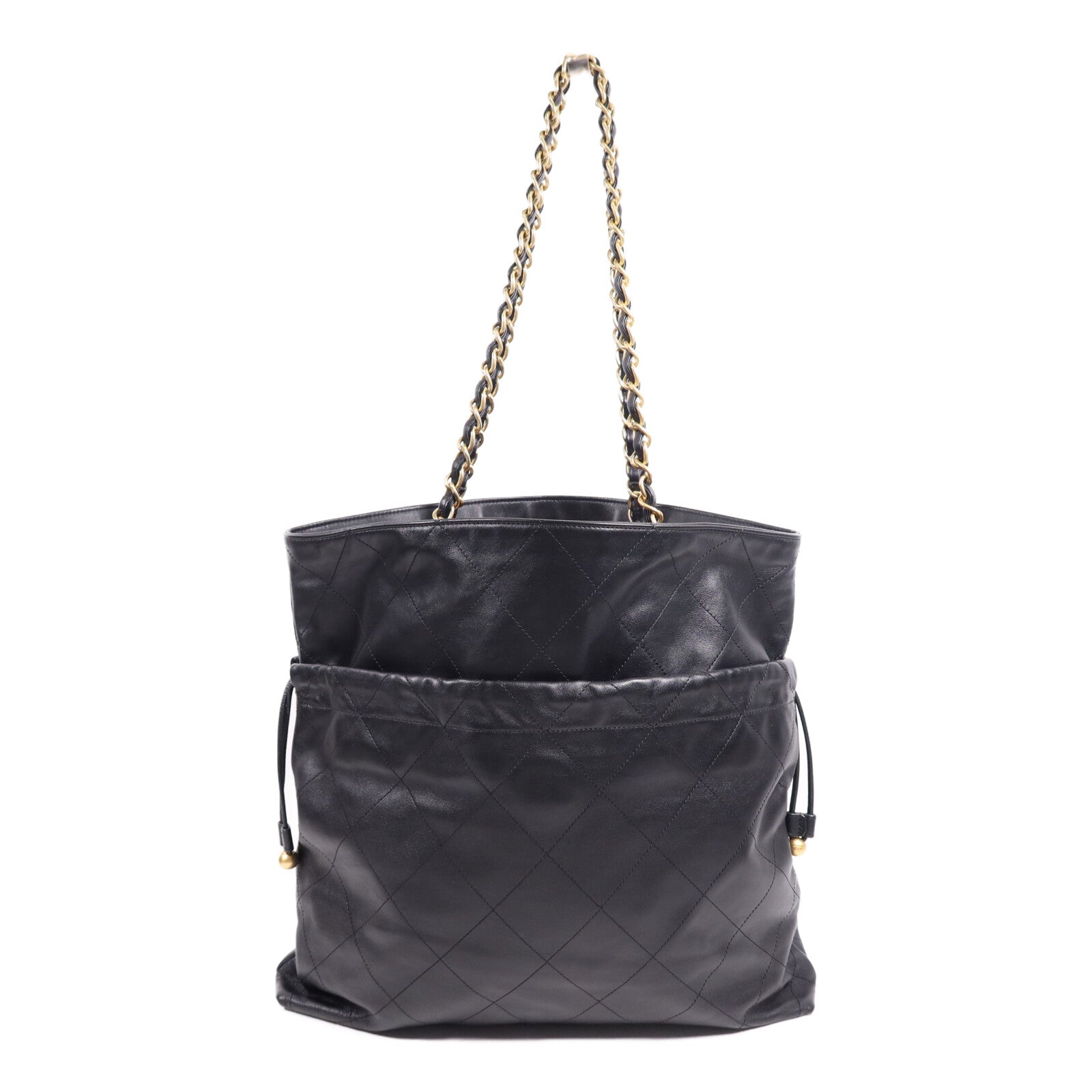 CHANEL 牛皮皮革Tote Bag金扣鏈帶手挽袋