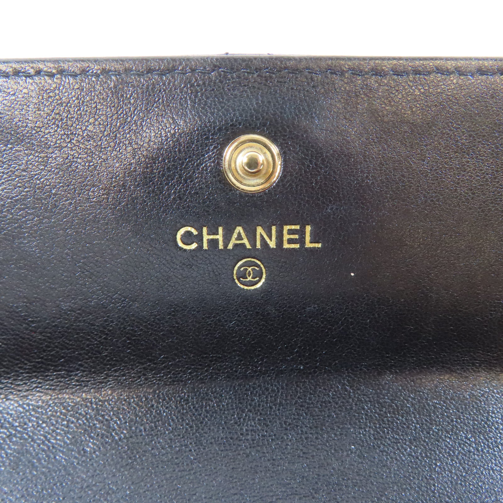 CHANEL 羊皮皮革19 Long Flap Wallet金扣長錢包黑色