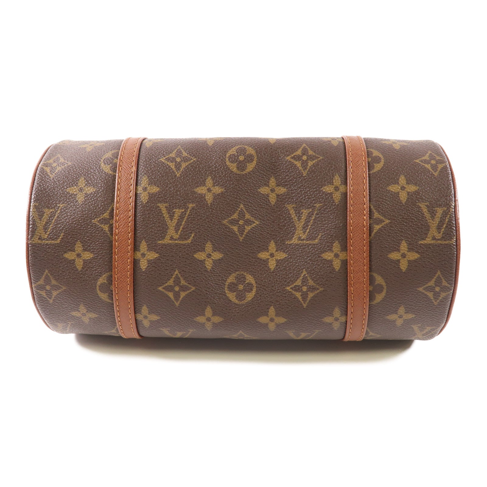 LOUIS VUITTON Monogram Papillon金扣手挽袋棕色