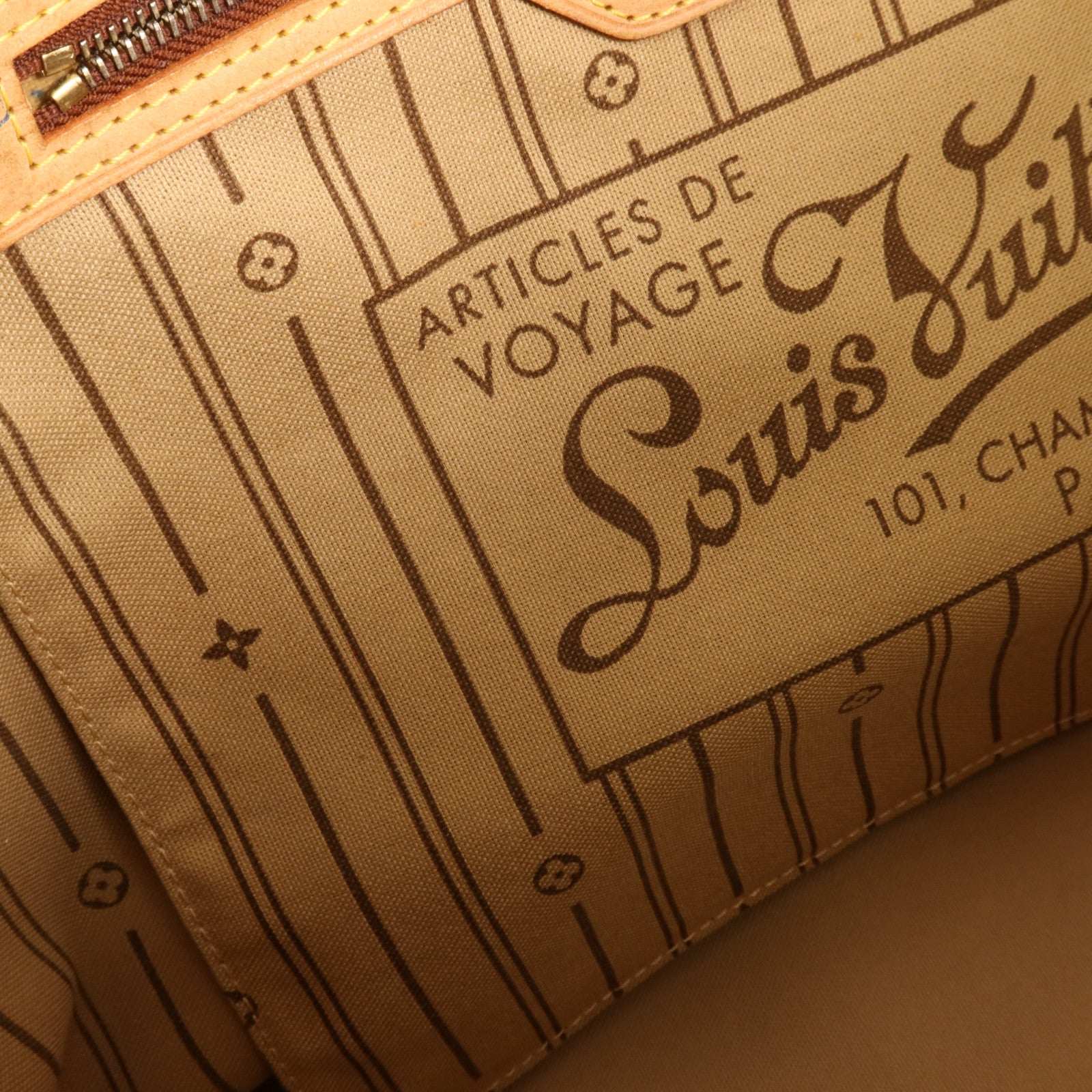 LOUIS VUITTON Monogram Neverfull MM金扣手挽袋