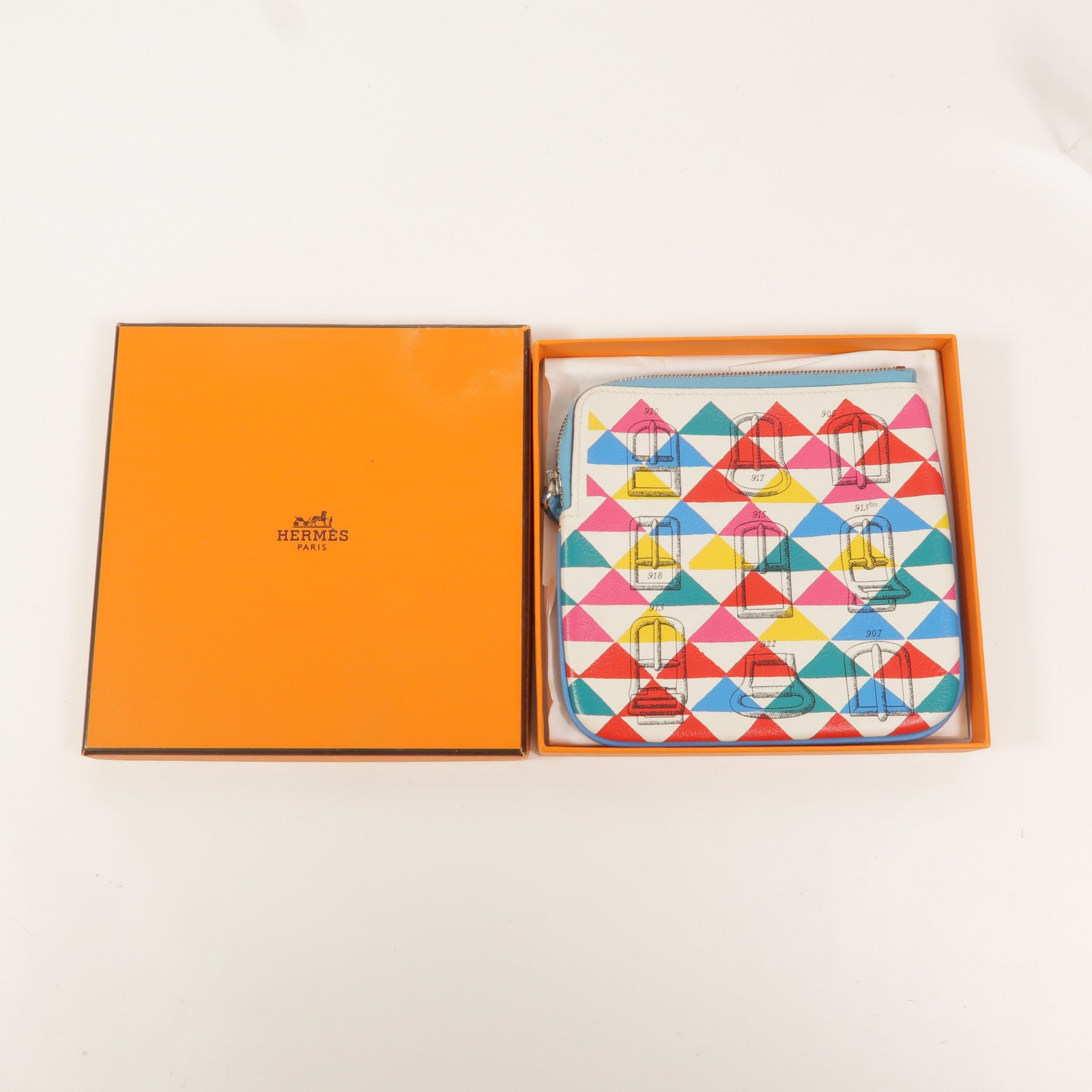 HERMES Swift皮革Carre Pocket Pouch手拿包