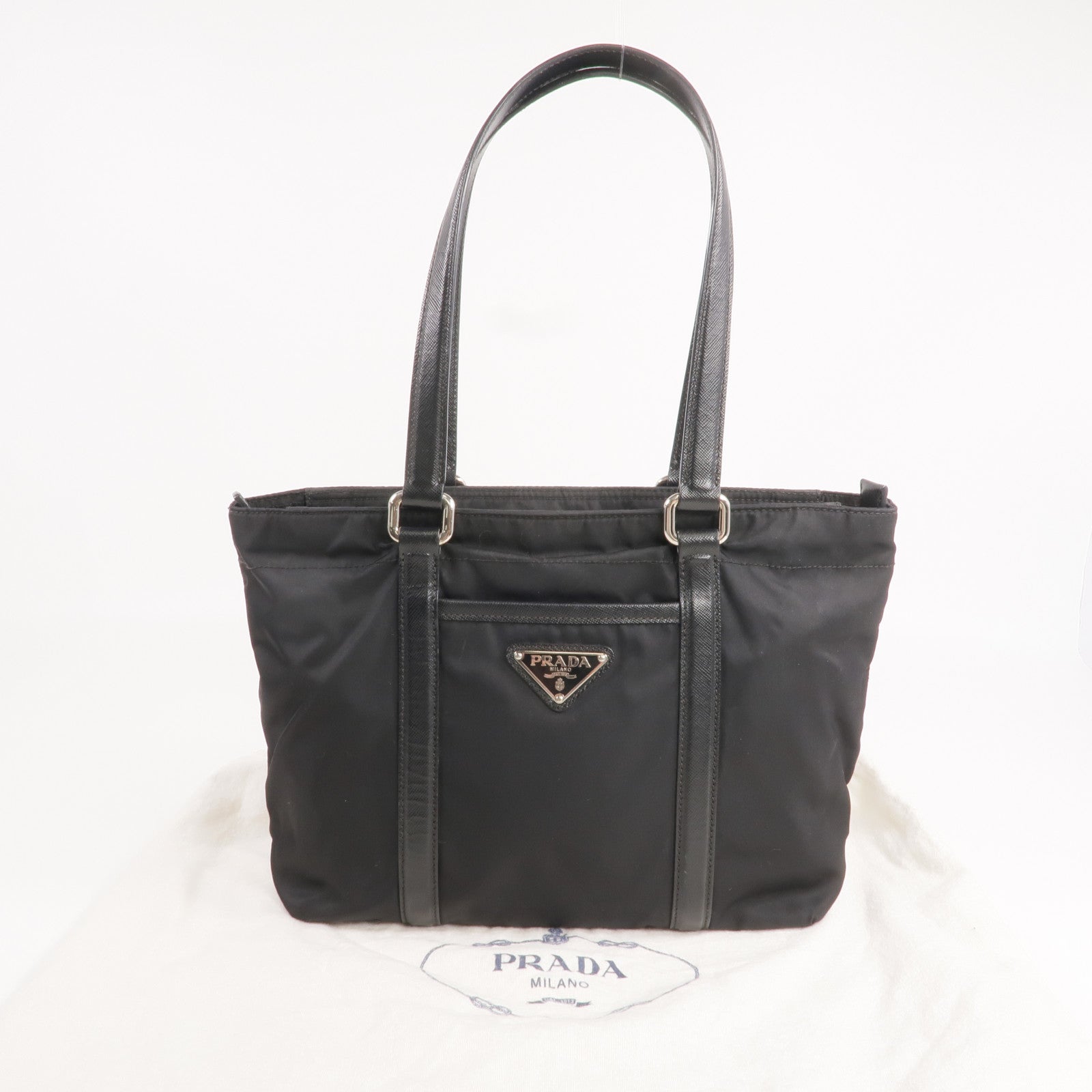 PRADA 尼龍Shoulder Bag銀扣肩背袋