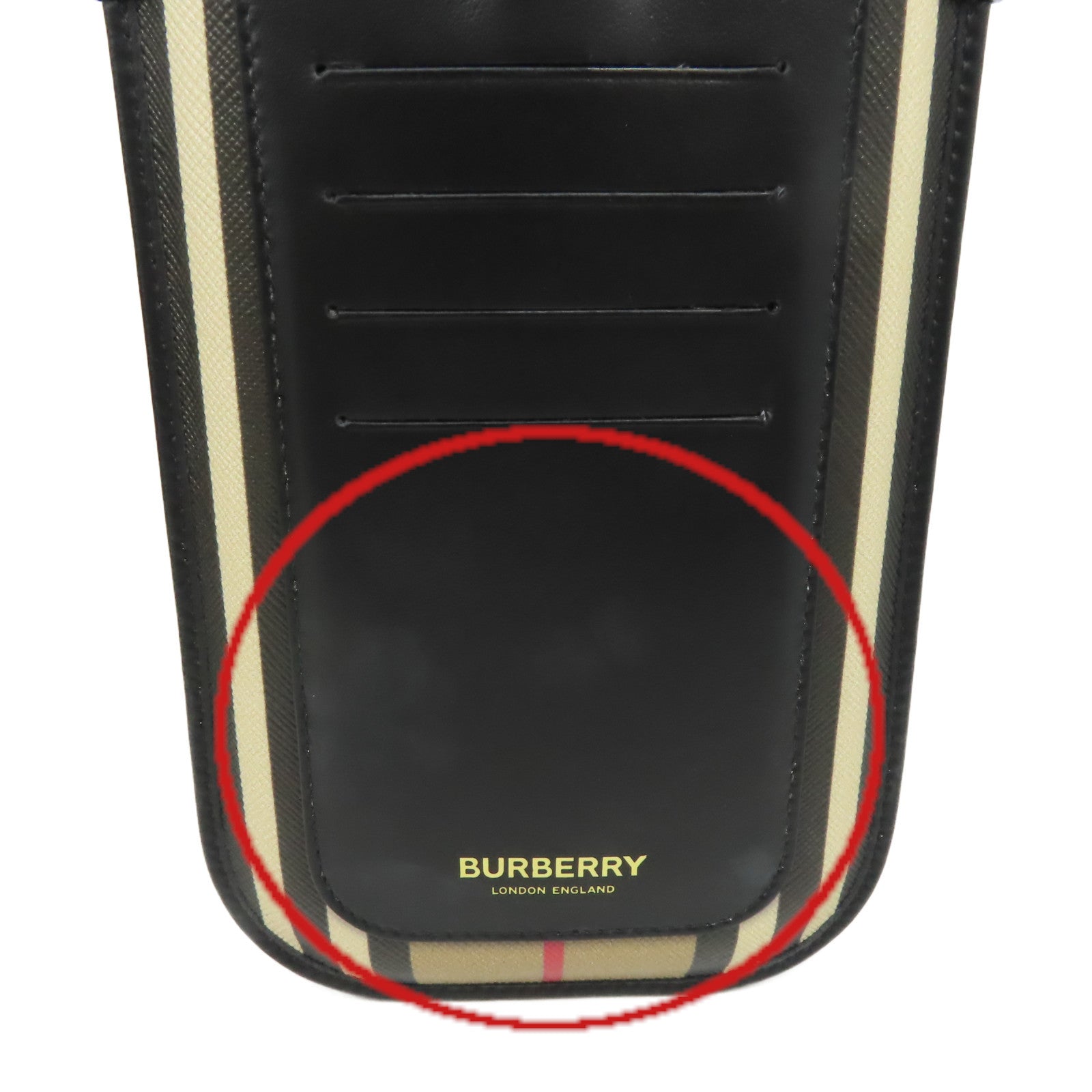 BURBERRY 塗層皮革Phone Shoulder Bag銀扣肩背袋啡色/黑色