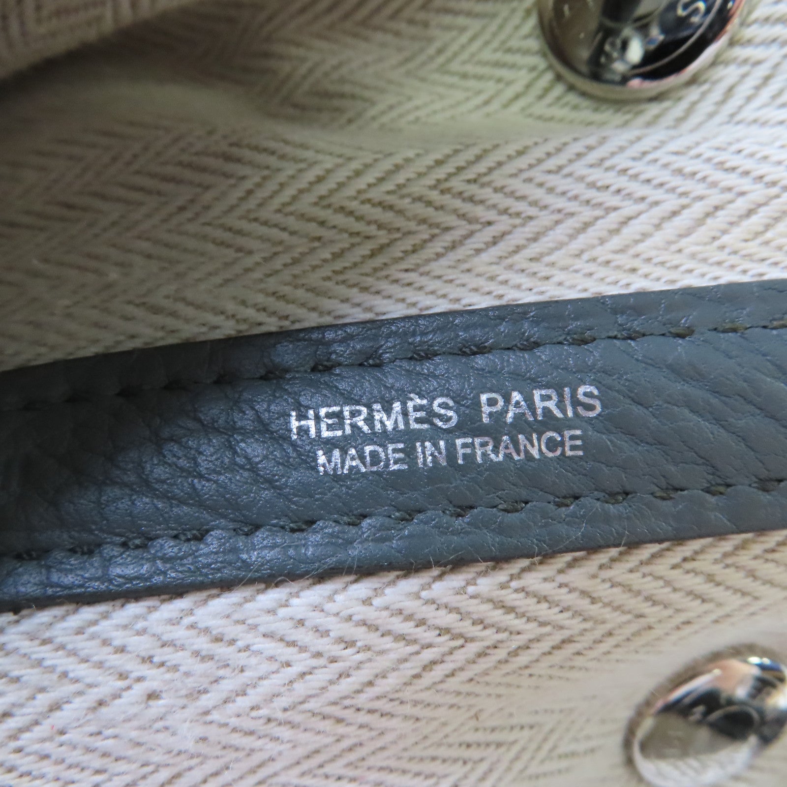 HERMES Negonda皮革Garden Party TPM Tote Bag銀扣手挽袋63 Vert Amande杏仁綠色