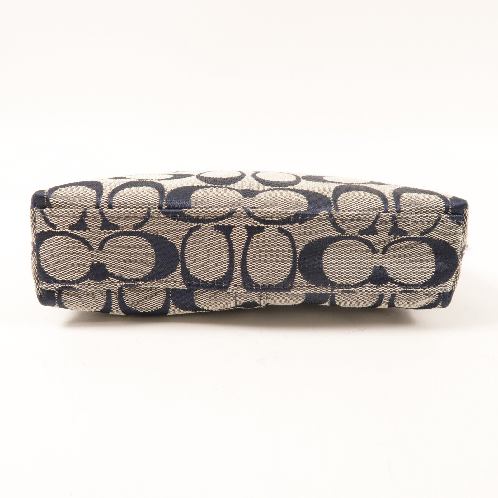 COACH 帆布Turnlock Mini Hand Bag銀扣手挽袋