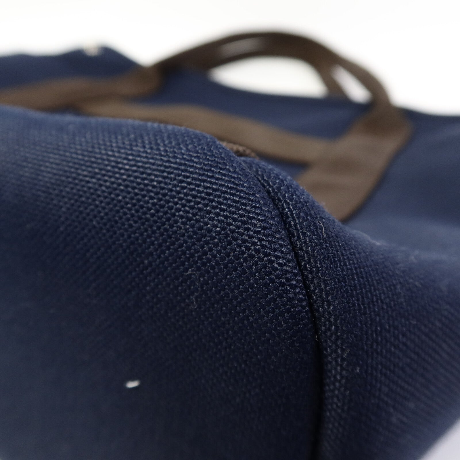 HERMES 帆布Grooming Bag銀扣手挽肩背兩用袋Blue