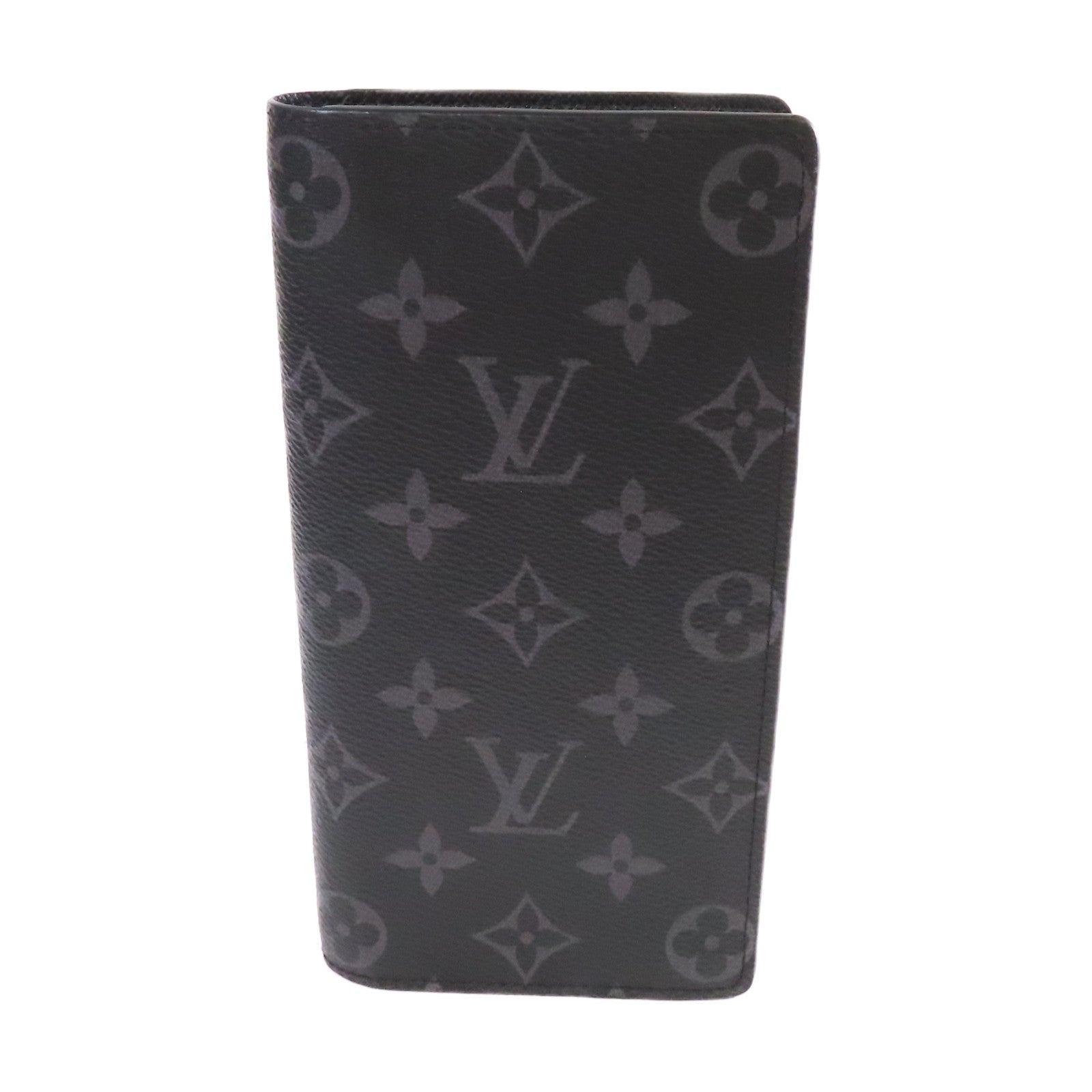 LOUIS VUITTON Monogram Eclipse Brazza Long Wallet銀扣長錢包黑色/碳灰色