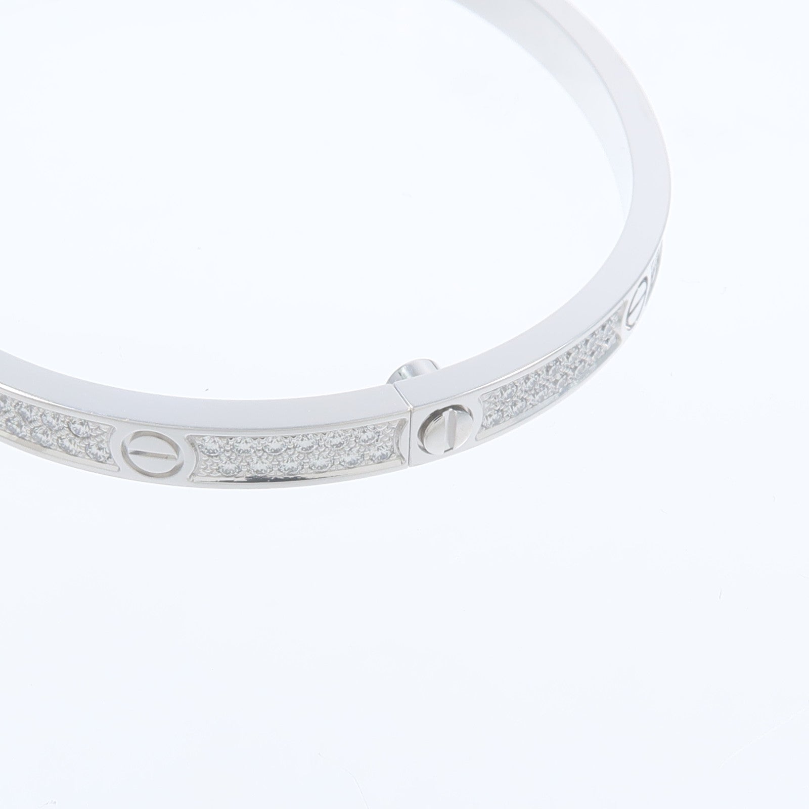 CARTIER 18K白金Love Blaceret SM Full Diamond鑽石手鐲