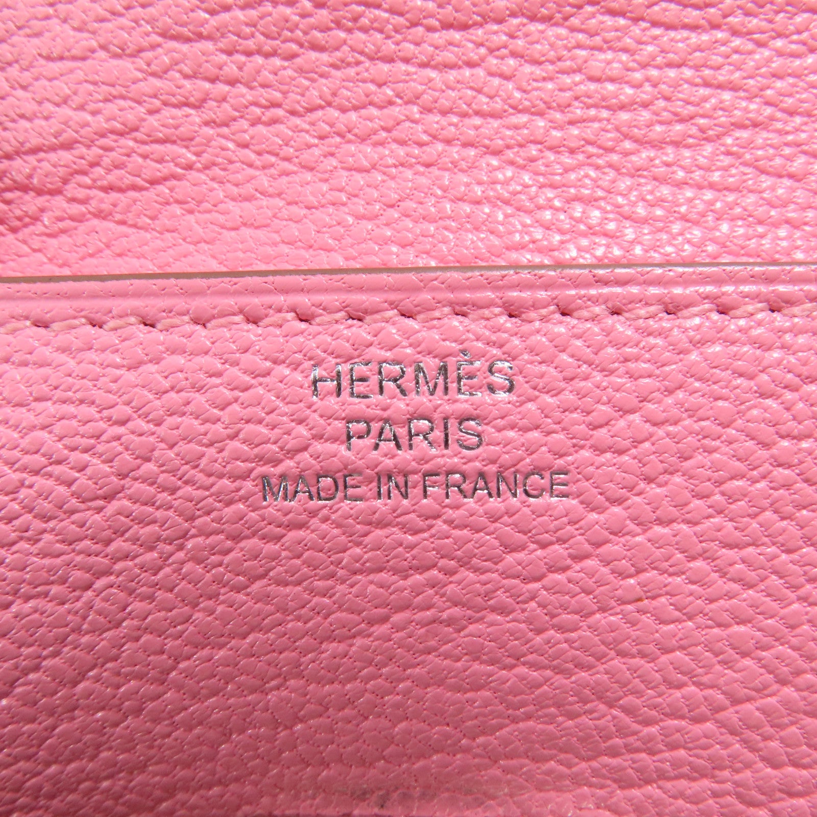 HERMES Chevre皮革Clic 16 Card Holder銀扣卡片套Rose Confetti
