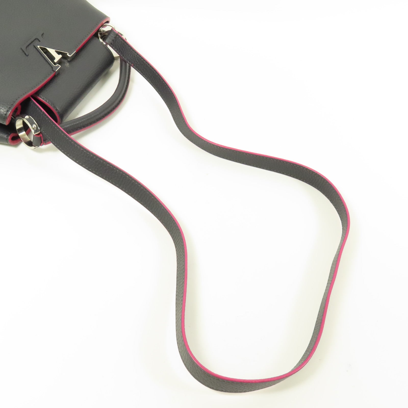 LOUIS VUITTON Taurillon Capucines BB銀扣手挽肩背兩用袋