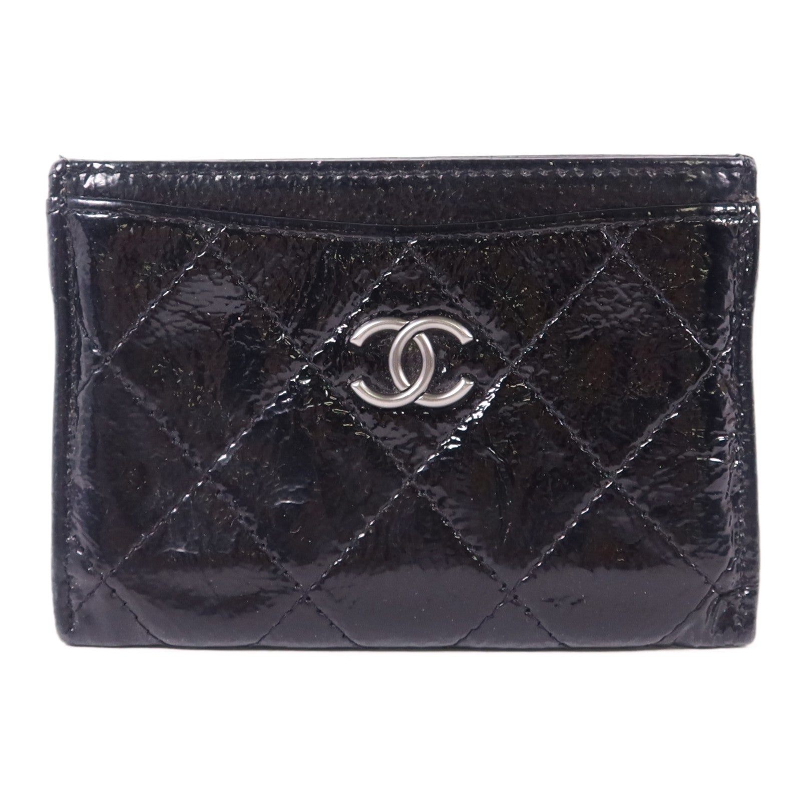 CHANEL 漆皮皮革Card Case銀扣卡片套