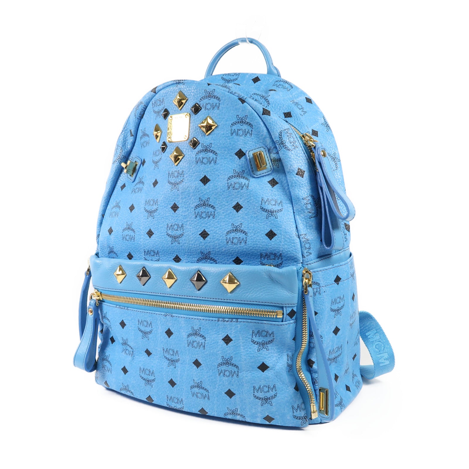 MCM 塗層帆布Backpack金扣背包