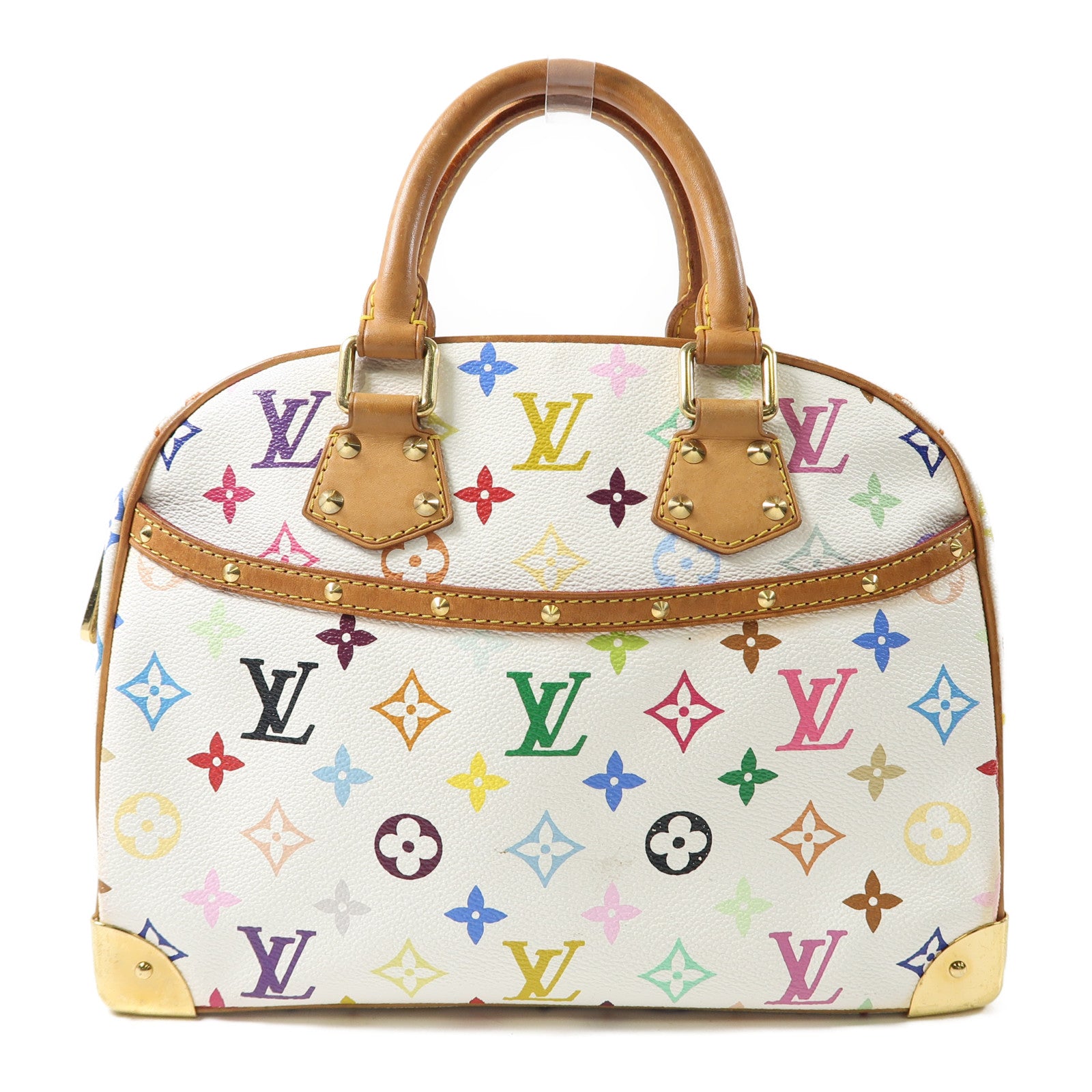 LOUIS VUITTON Monogram Trouville金扣手挽袋白色/多色