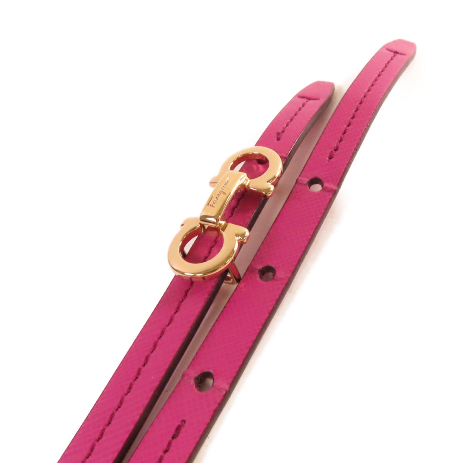 Salvatore Ferragamo 牛皮皮革Belt金扣皮帶紫色