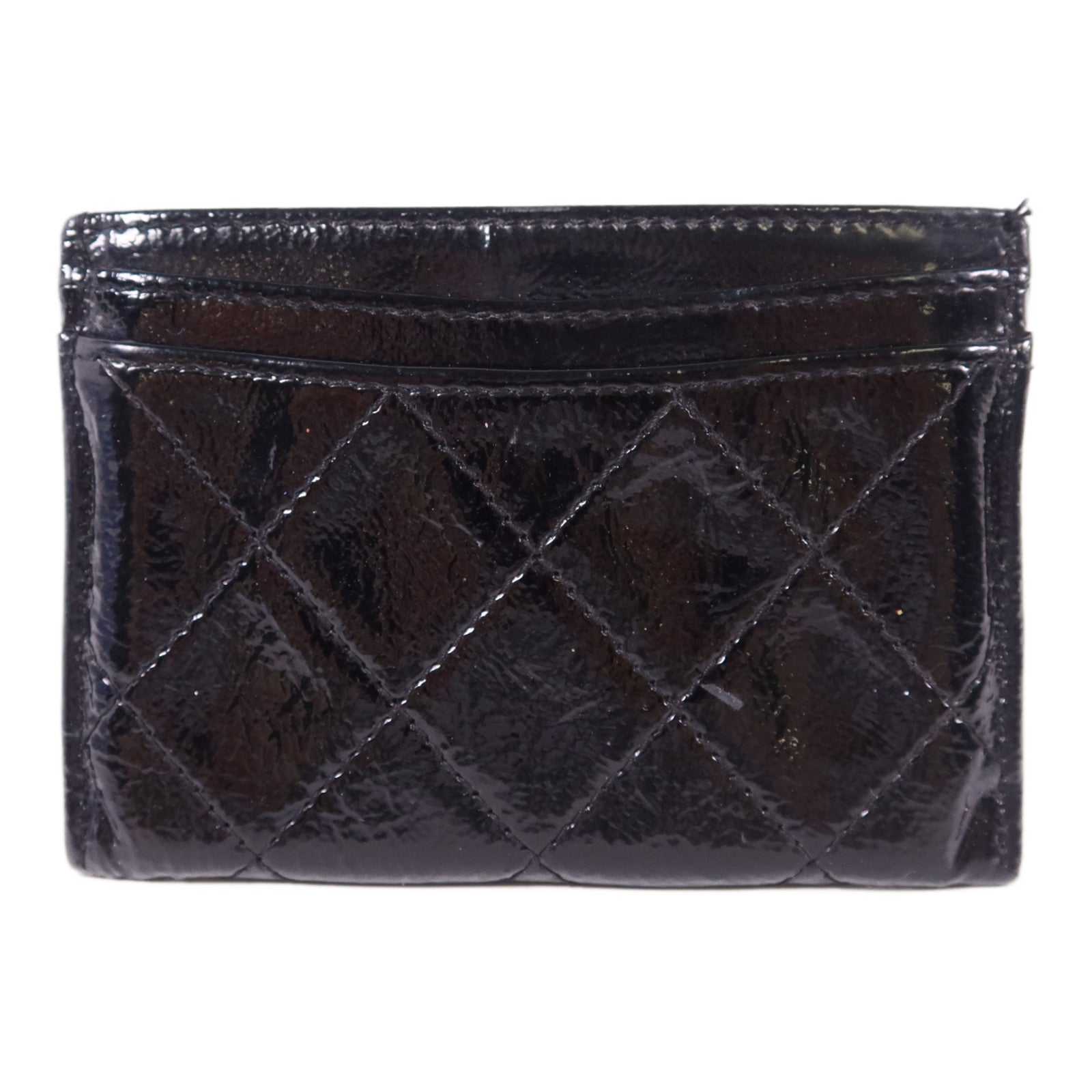 CHANEL 漆皮皮革Card Case銀扣卡片套
