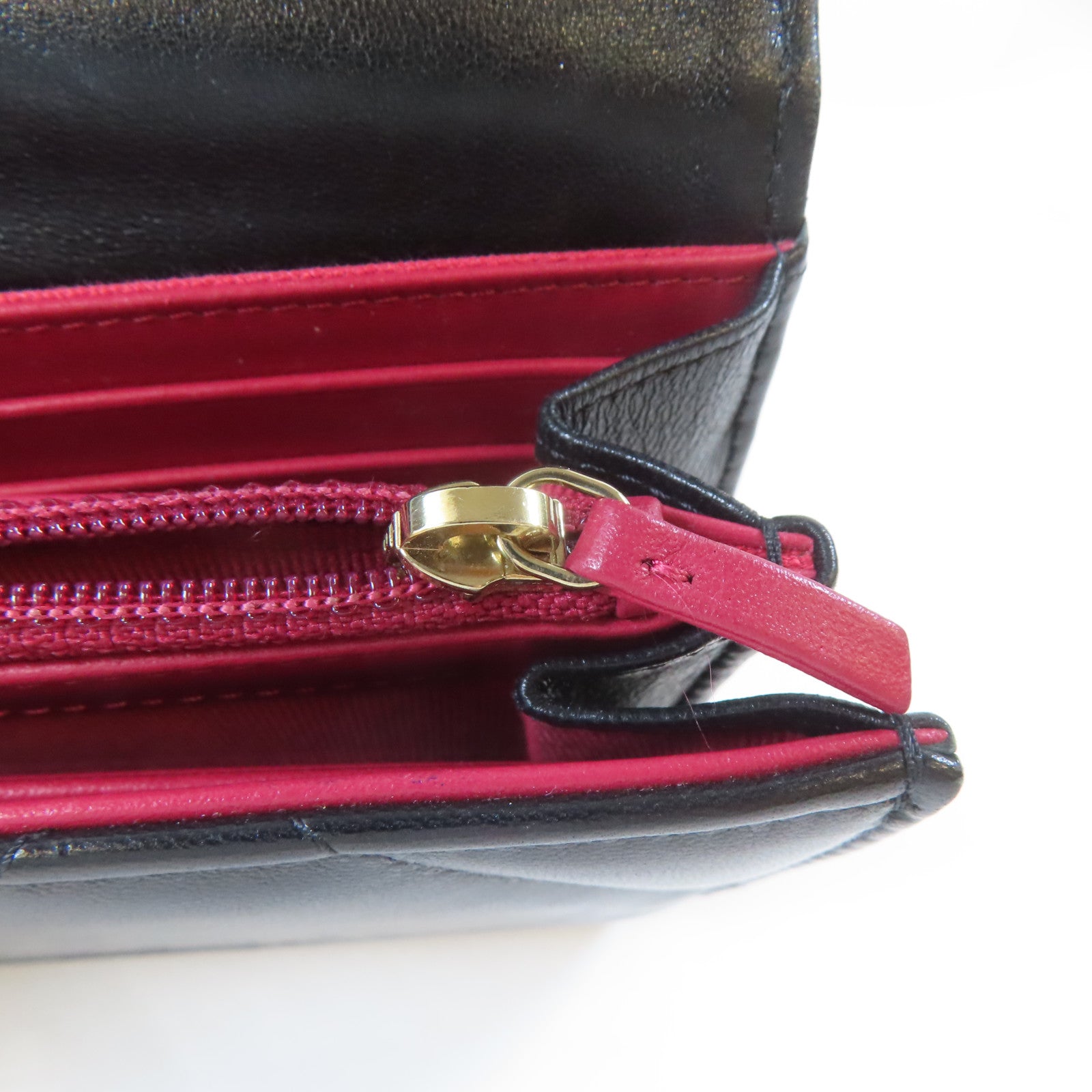 CHANEL 羊皮皮革19 Long Flap Wallet金扣長錢包黑色