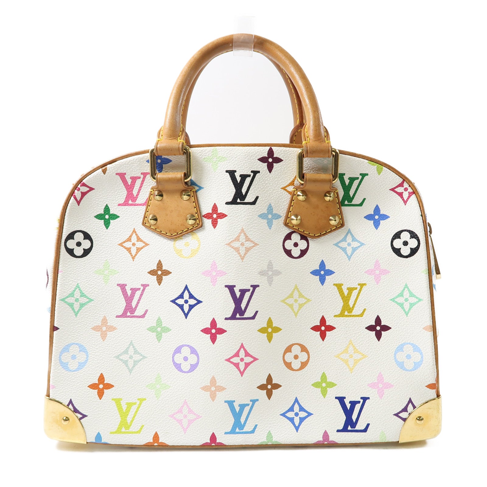 LOUIS VUITTON Monogram Trouville金扣手挽袋白色/多色