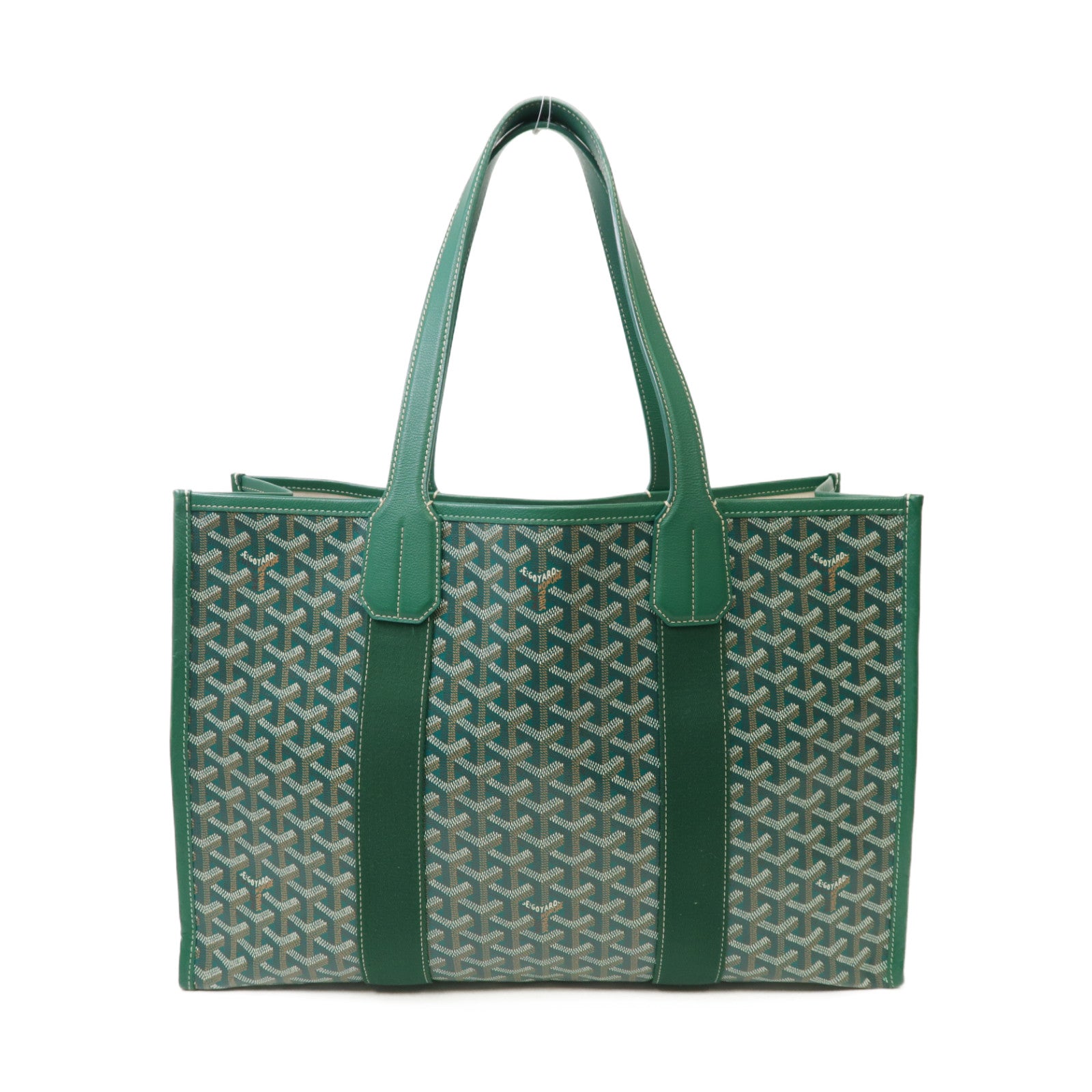 GOYARD 塗層帆布/皮革Villette手挽袋綠色