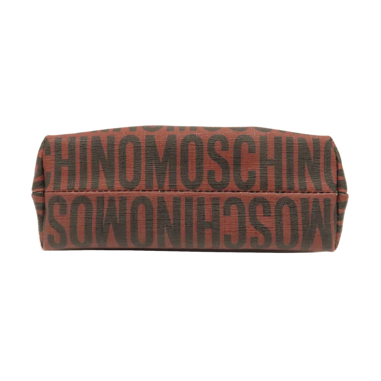MOSCHINO 塗層帆布Super Mario Yoshi Pouch金扣手拿包黑色/啡色