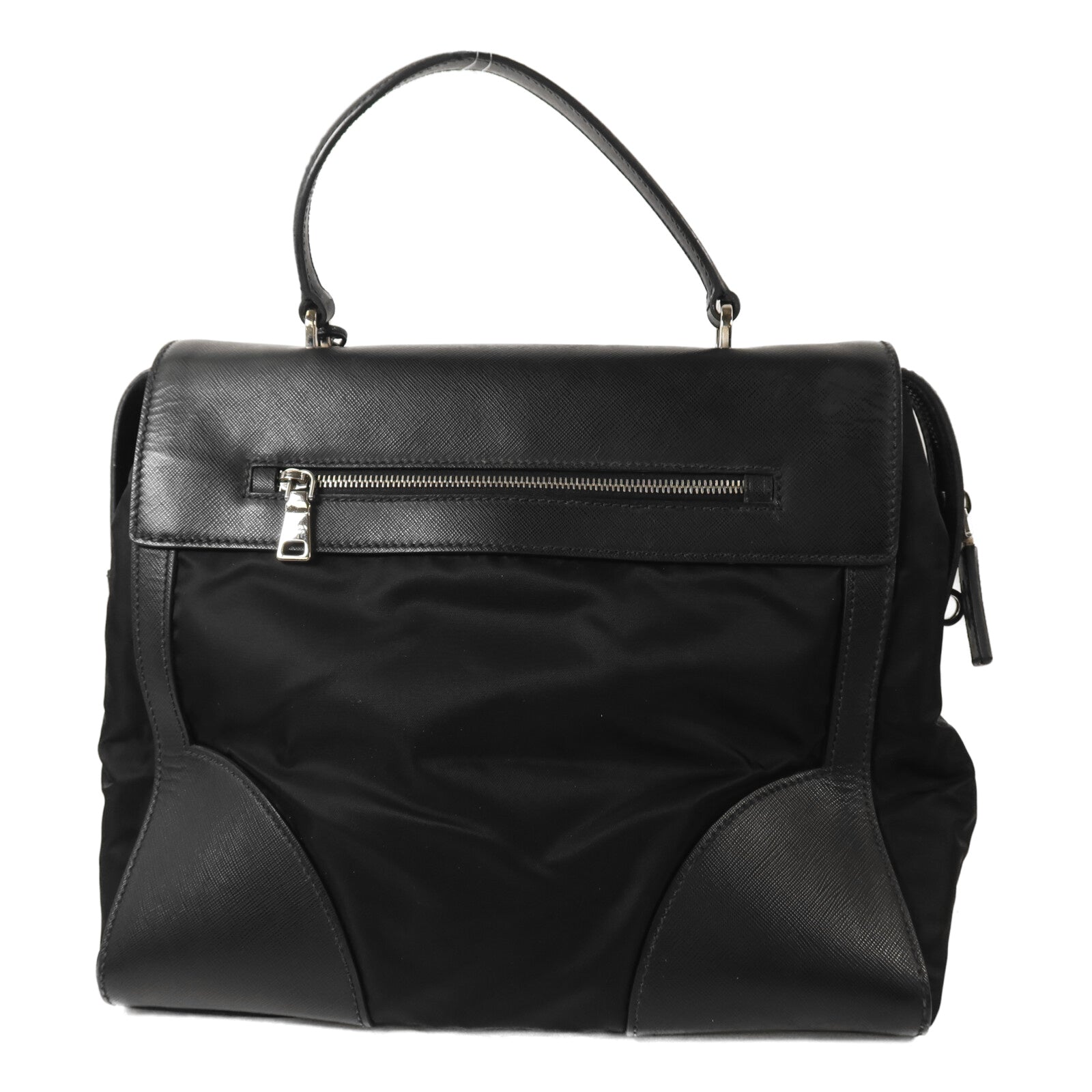 PRADA 尼龍Hand Bag銀扣手挽袋