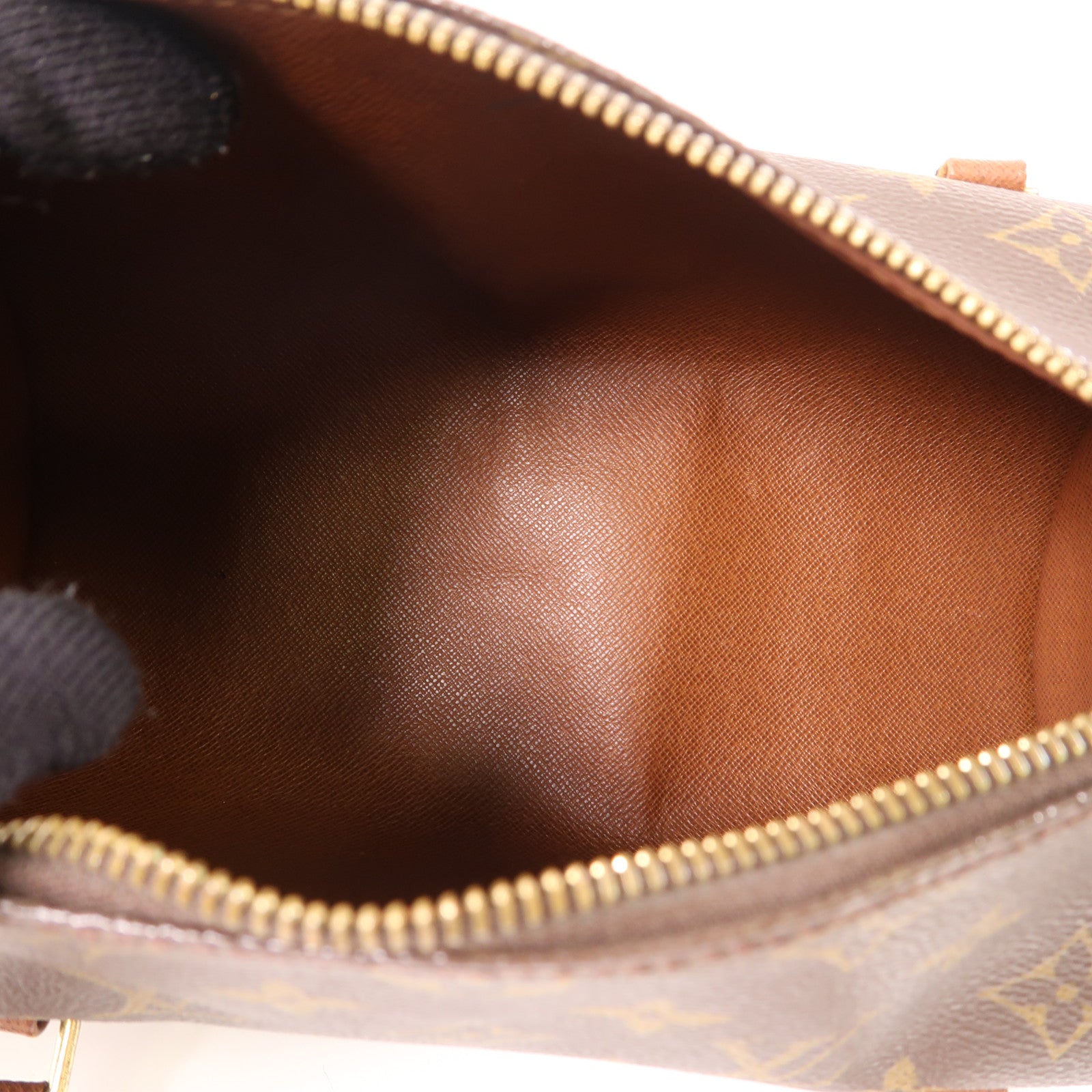 LOUIS VUITTON Monogram Papillon金扣手挽袋棕色