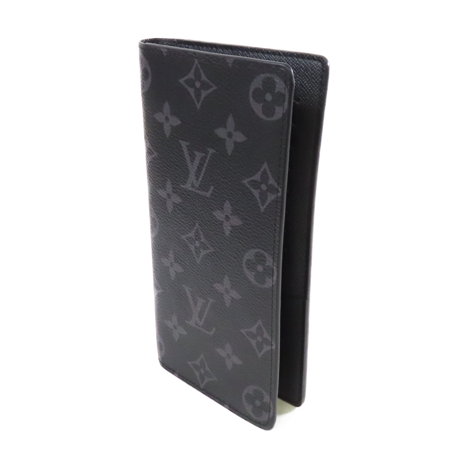 LOUIS VUITTON Monogram Eclipse Brazza Long Wallet銀扣長錢包黑色/碳灰色