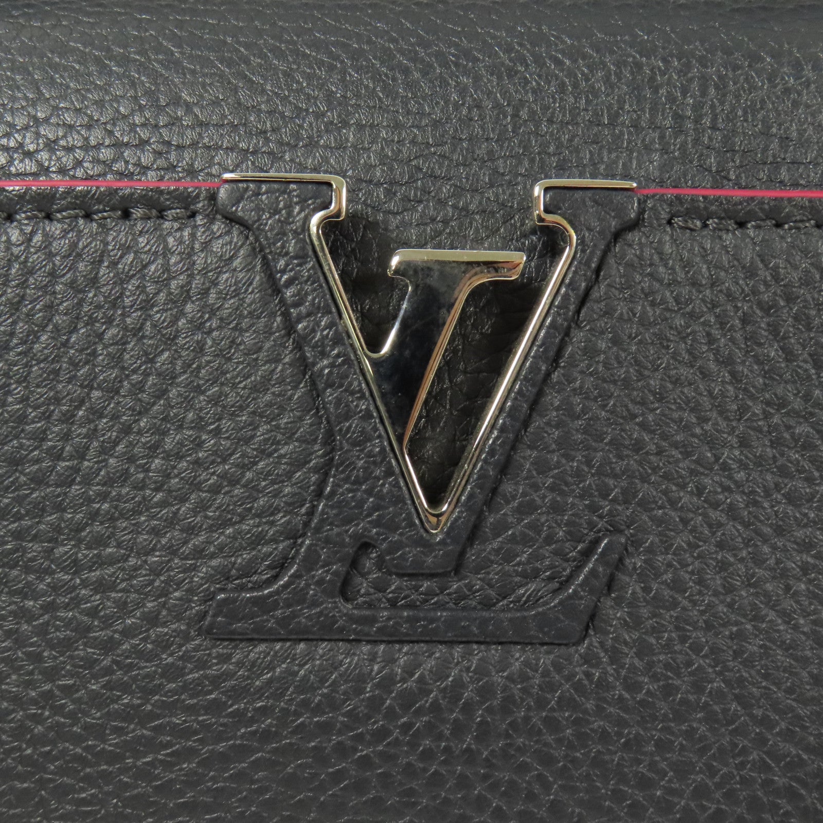 LOUIS VUITTON Taurillon Capucines BB銀扣手挽肩背兩用袋